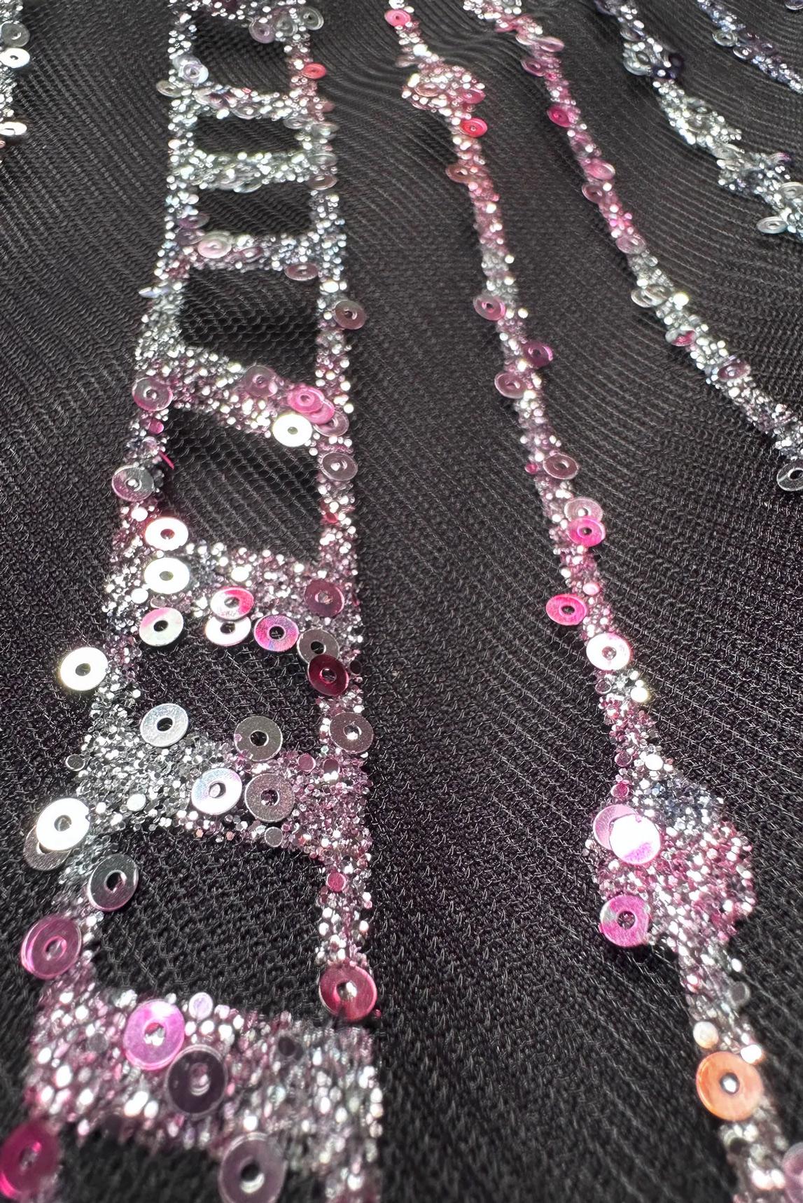 Tesettür giyim FUŞYA TÜL DETAYLI TAŞLI ABİYE 50251