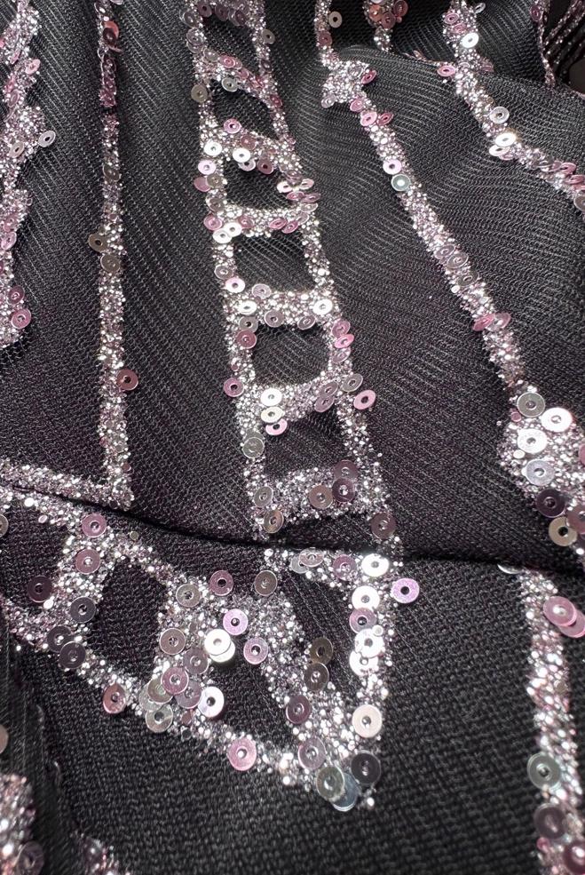 Tesettür giyim PUDRA TÜL DETAYLI TAŞLI ABİYE 50251 - ALVİNA