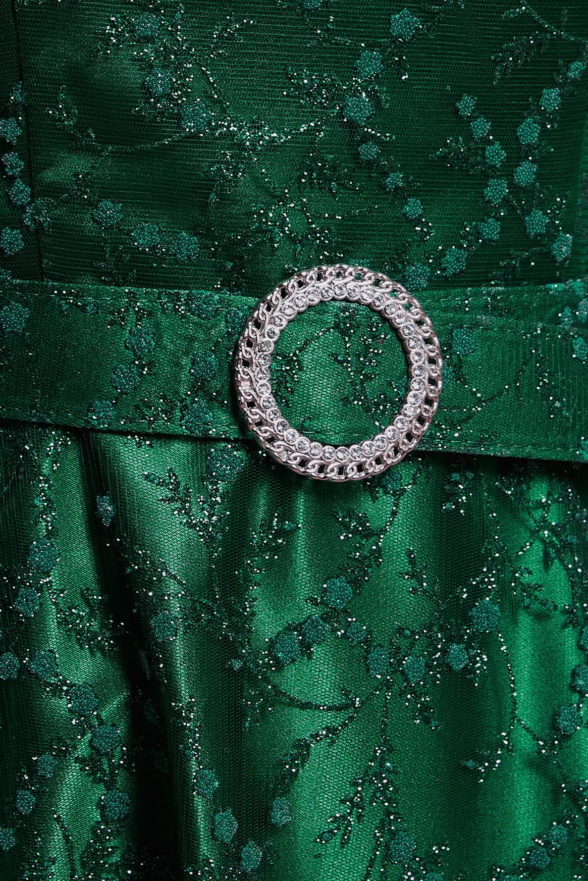 Tesettür giyim YEŞİL KEMERLİ TESETTÜR ABİYE ELBİSE 50268