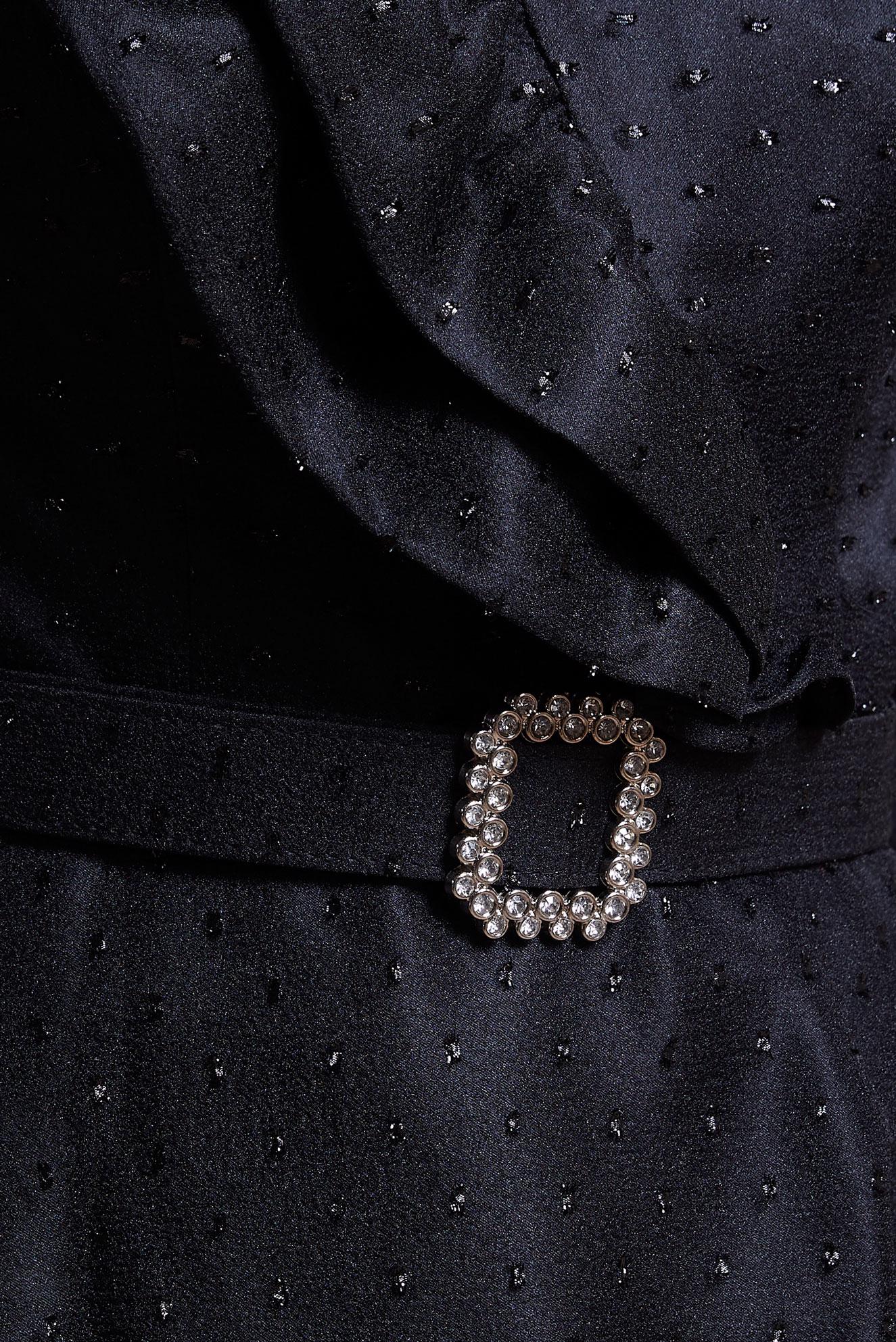 Vêtements hijab NOIR ROBE DE SOIRÉE MODESTE CEINTURE 50271