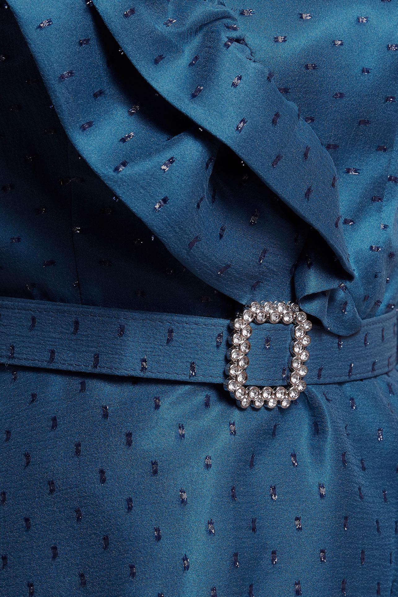 Tesettür giyim LACİVERT KEMERLİ TESETTÜR ABİYE ELBİSE 50271