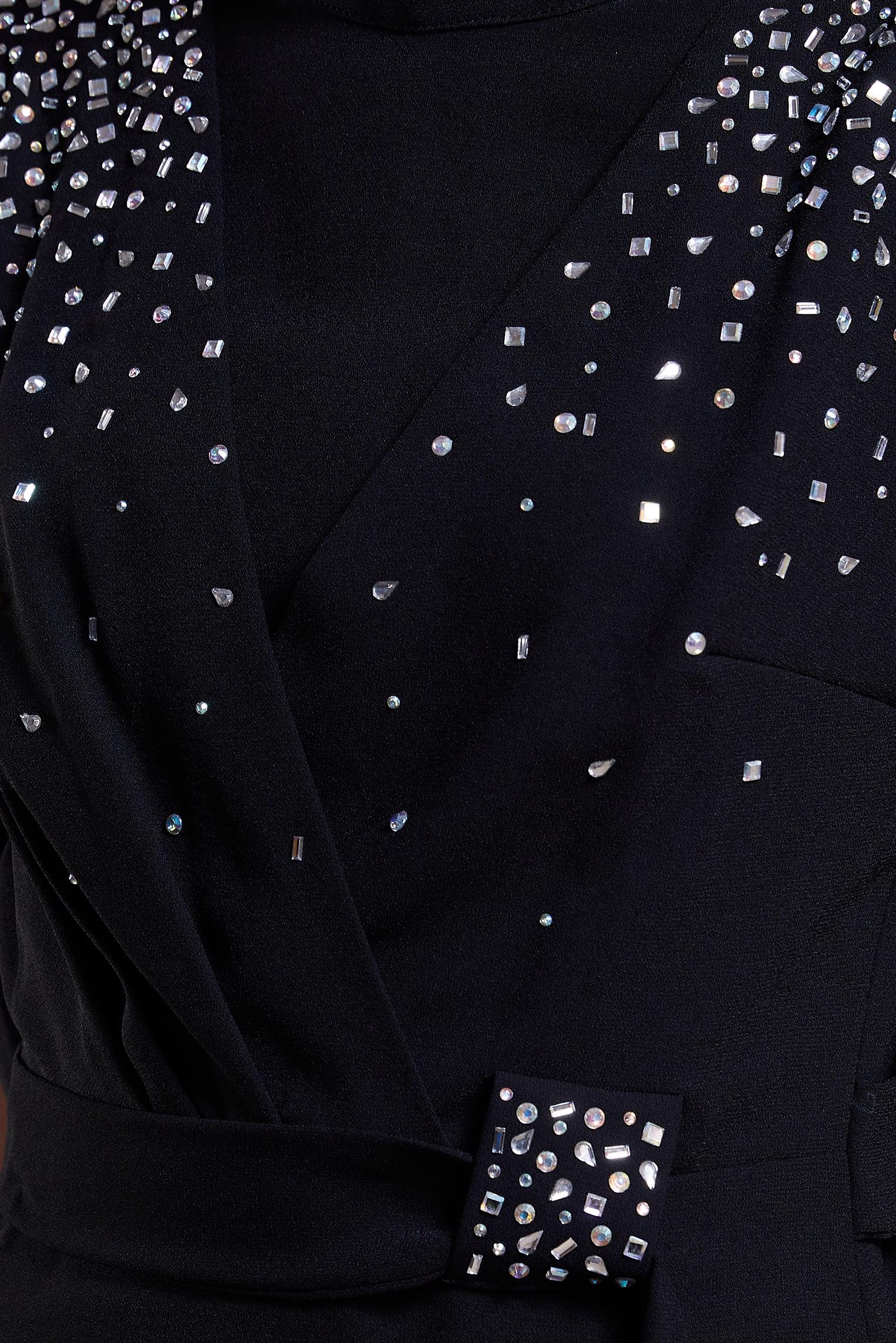 Tesettür giyim SİYAH TAŞ DETAYLI PANTOLONLU TAKIM 30279