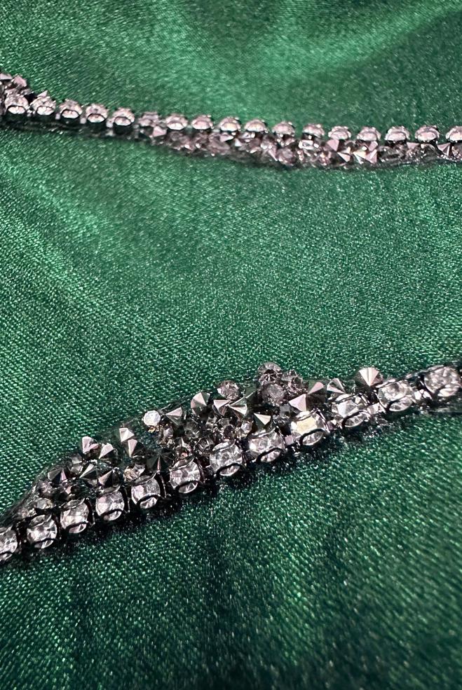 Vêtements hijab VERT ROBE DE SOIRÉE BRODÉE GEM AVEC DÉTAIL TULLE 50301 - ALVİNA