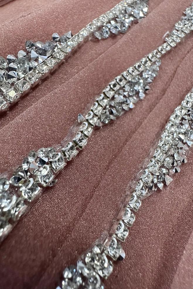 Vêtements hijab BRUN ROBE DE SOIRÉE AVEC GEMME BRODÉE 50308 - ALVİNA