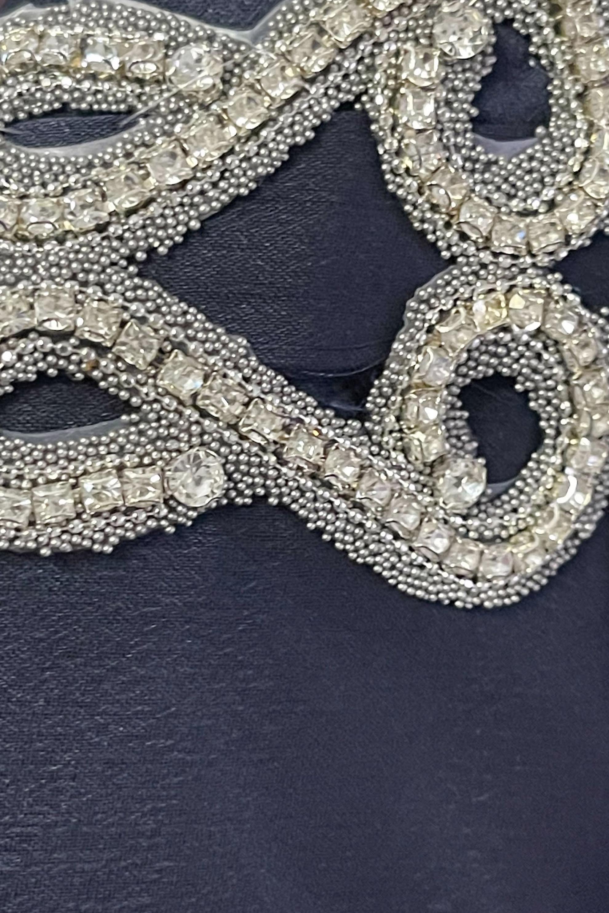 Tesettür giyim LACİVERT KUŞAKLI TAŞ İŞLEMELİ ŞİFON ABİYE ELBİSE 50315