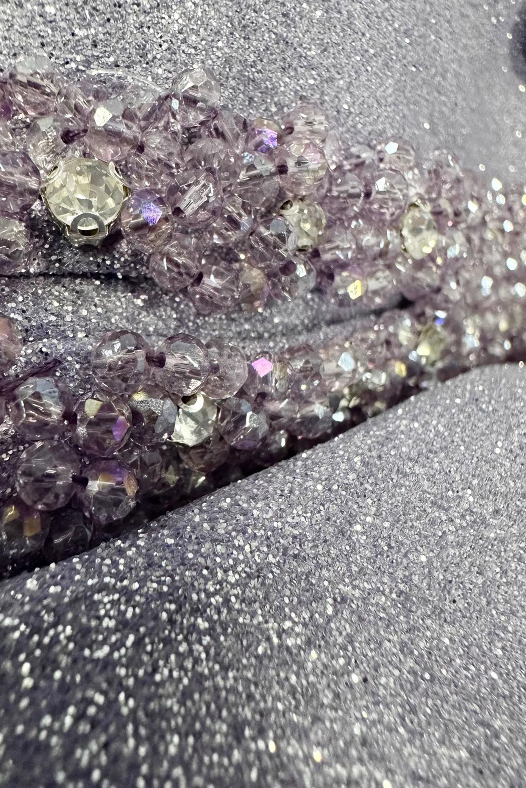 Tesettür giyim MOR SİMLİ TAŞ DETAYLI ABİYE ELBİSE 50317