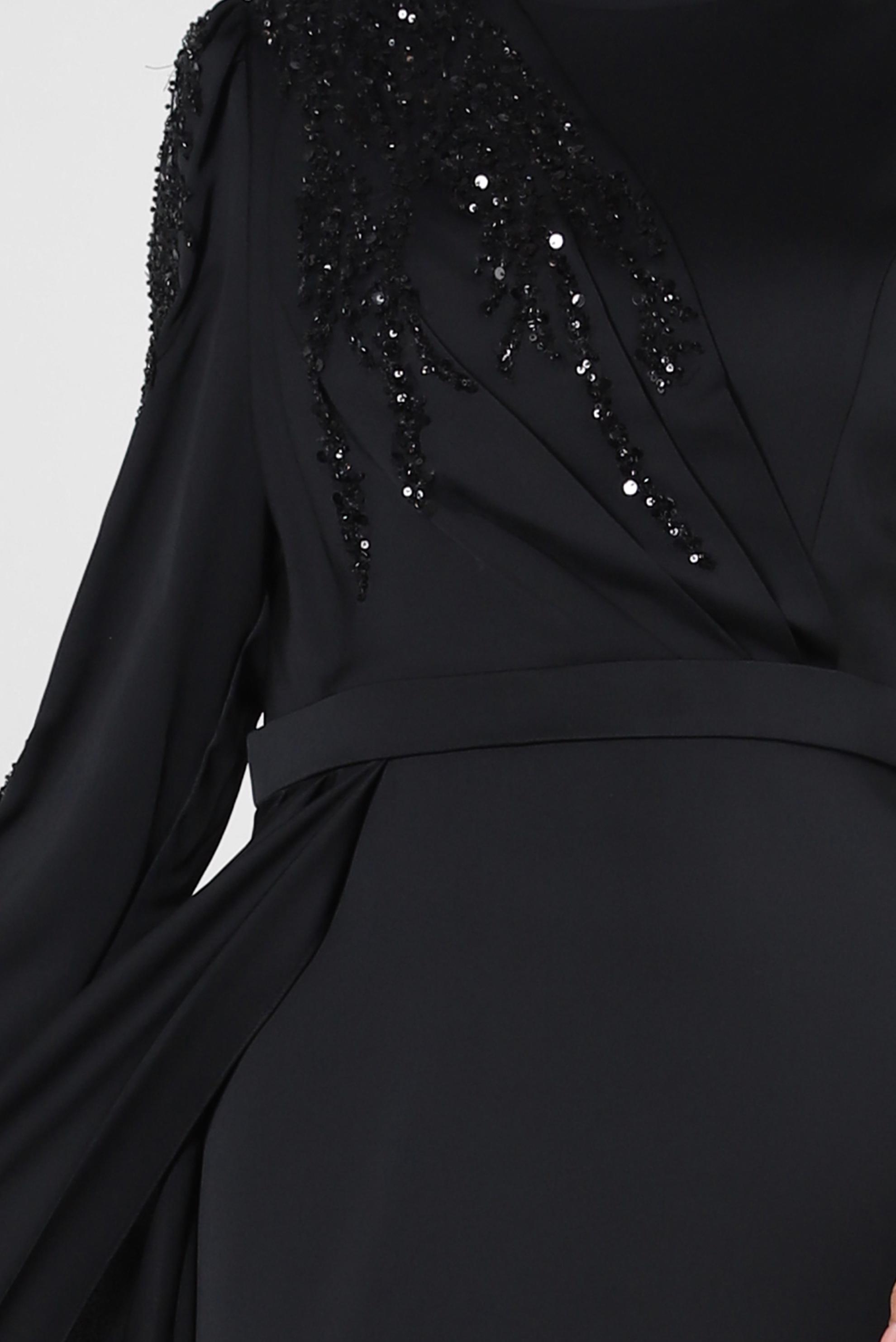 Vêtements hijab NOIR ROBE DE SOIRÉE EN SATIN À SEQUINS 50319