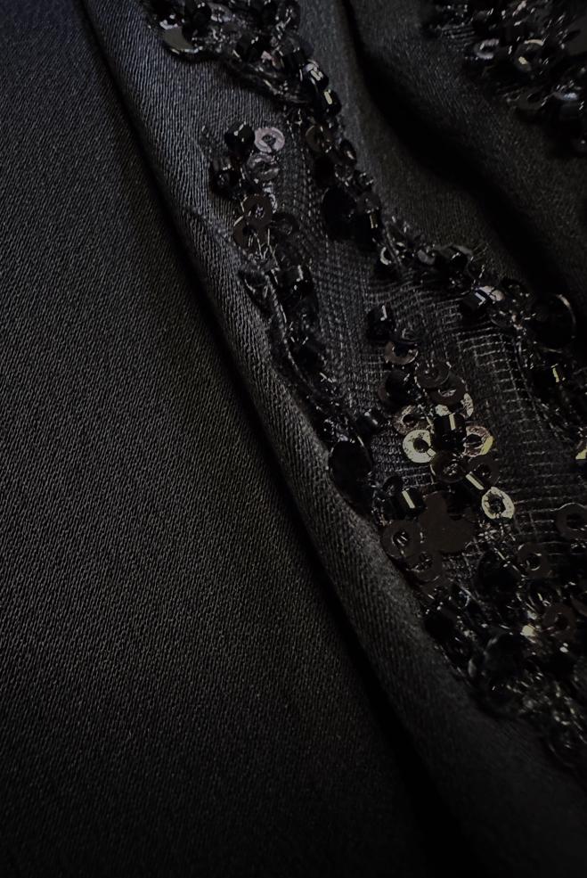 Vêtements hijab NOIR ROBE DE SOIRÉE EN SATIN À SEQUINS 50319 - ALVİNA