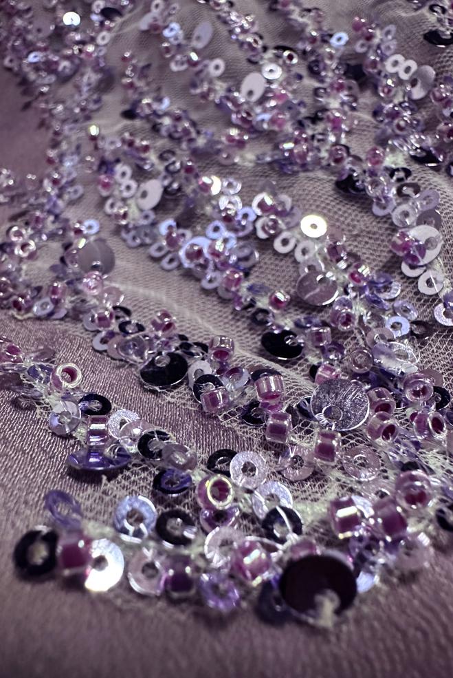 Vêtements hijab POURPRE ROBE DE SOIRÉE EN SATIN À SEQUINS 50319 - ALVİNA