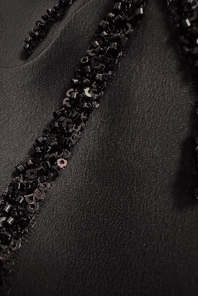 Vêtements hijab NOIR ROBE DE SOIRÉE EN SATIN 50323 - ALVİNA