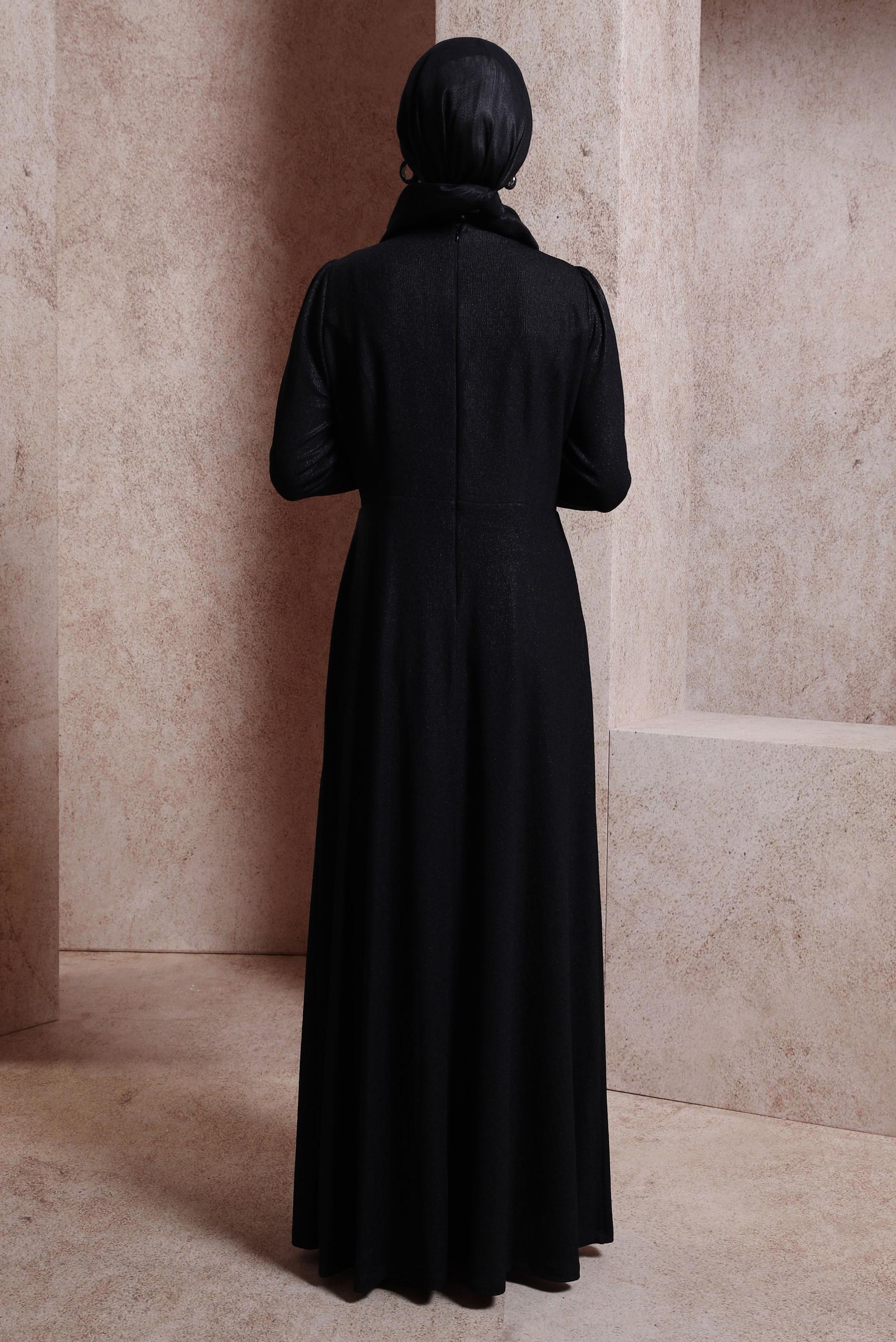 Vêtements hijab NOIR ROBE DE SOIRÉE BRODÉE GEMMES 50327