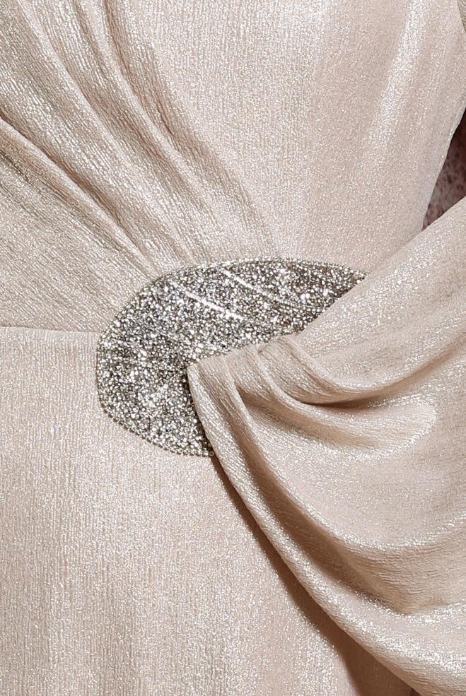 Vêtements hijab BEIGE ROBE DE SOIRÉE BRODÉE GEMMES 50327 - ALVİNA