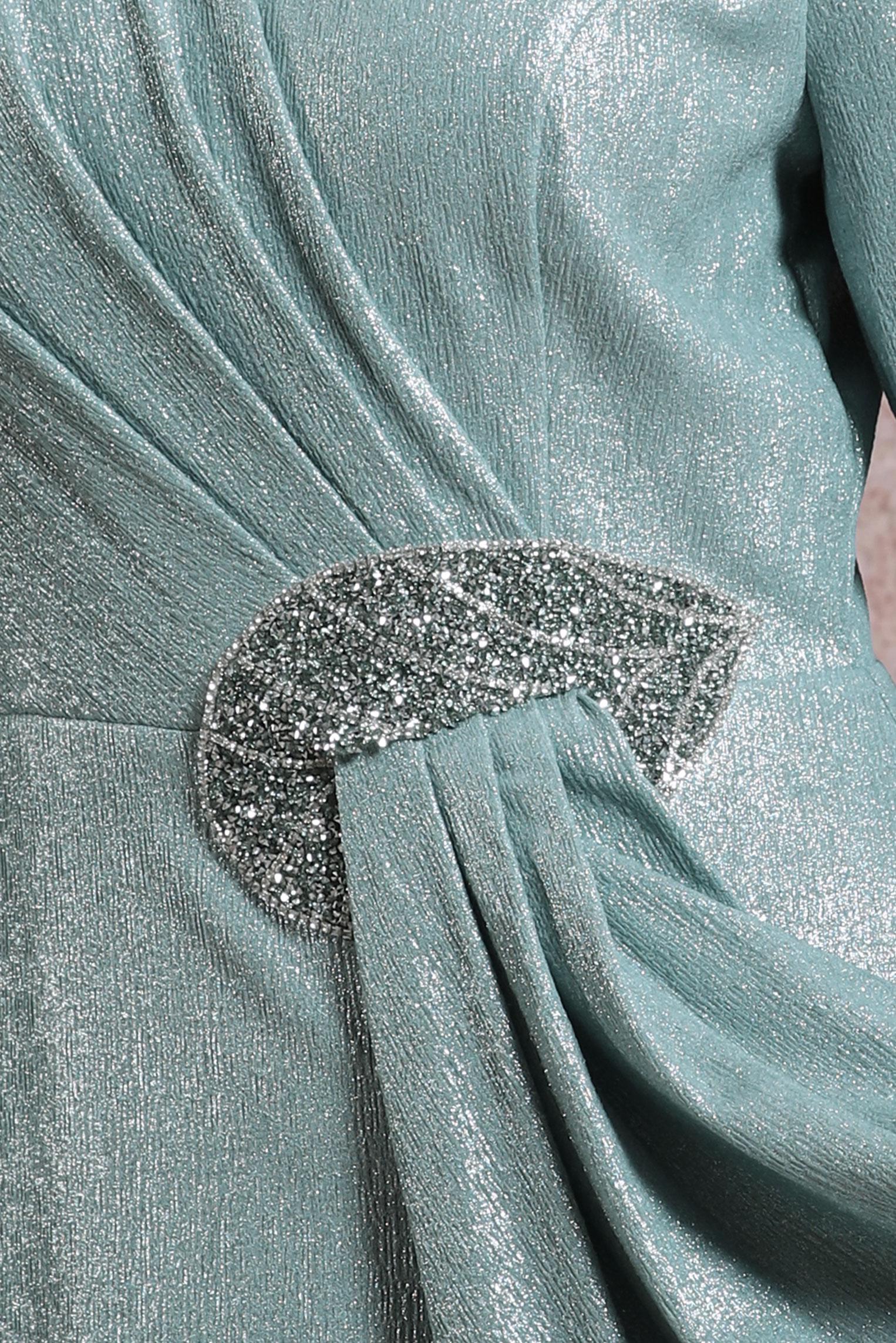 Vêtements hijab VERT ROBE DE SOIRÉE BRODÉE GEMMES 50327