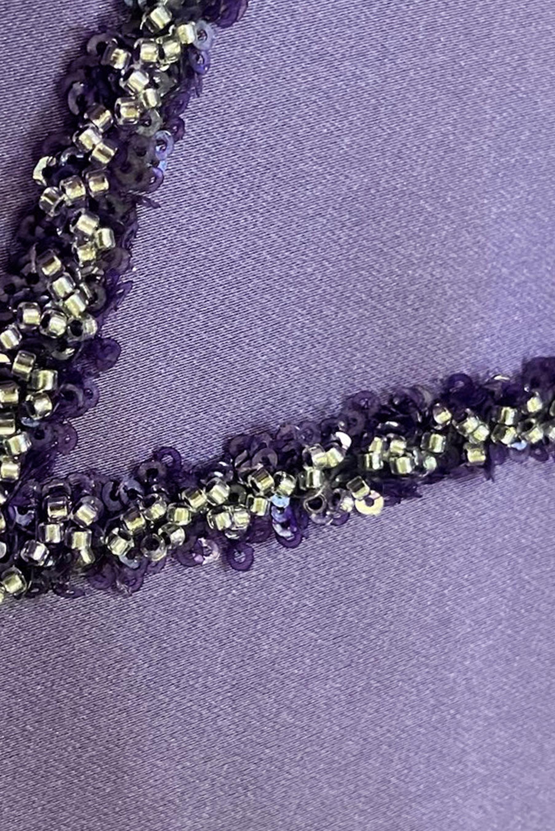 Vêtements hijab POURPRE ROBE DE SOIRÉE EN SATIN PERLÉ 50357