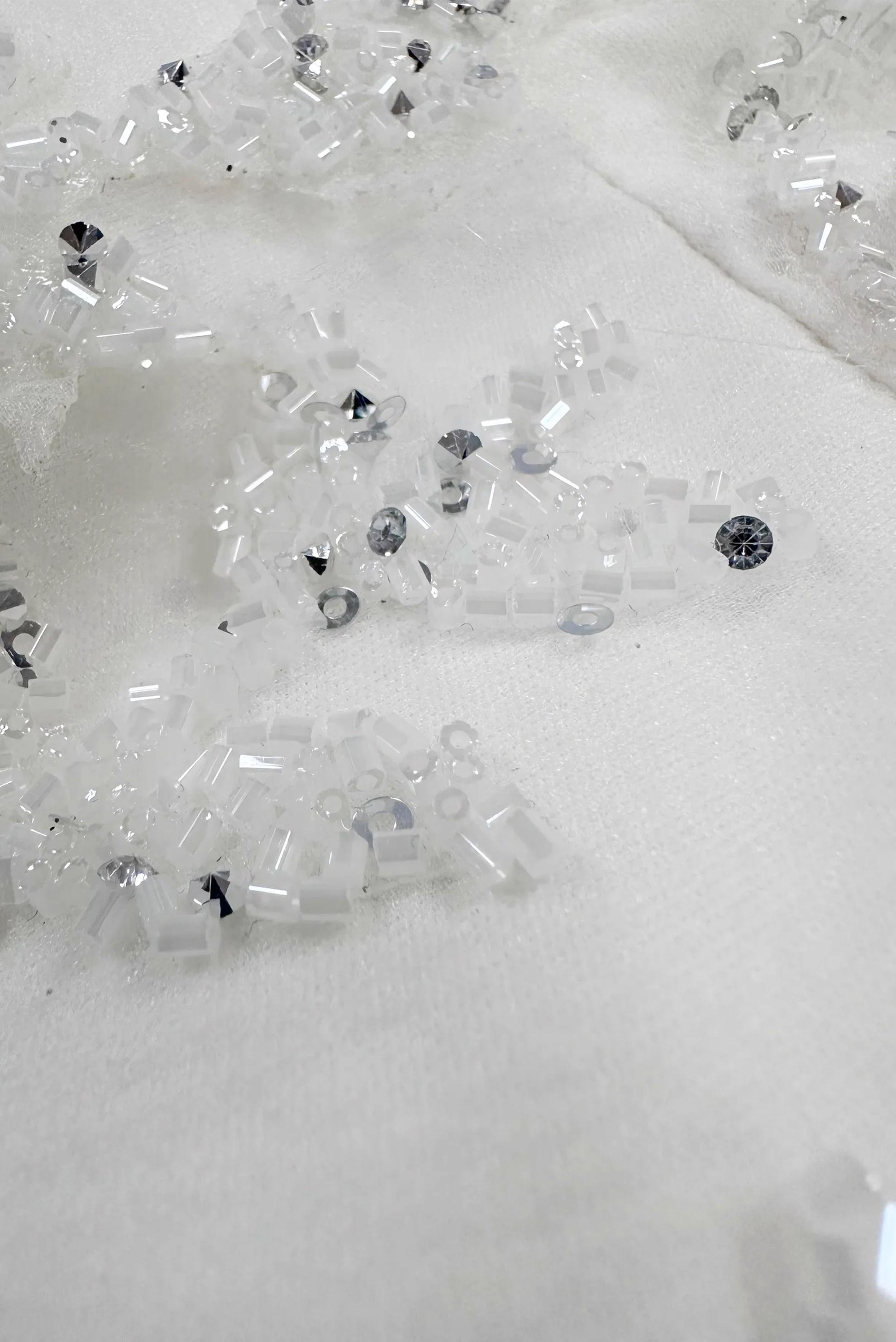 Vêtements hijab BLANC ROBE DE SOIRÉE EN ORGANZA À SEQUINS 50372