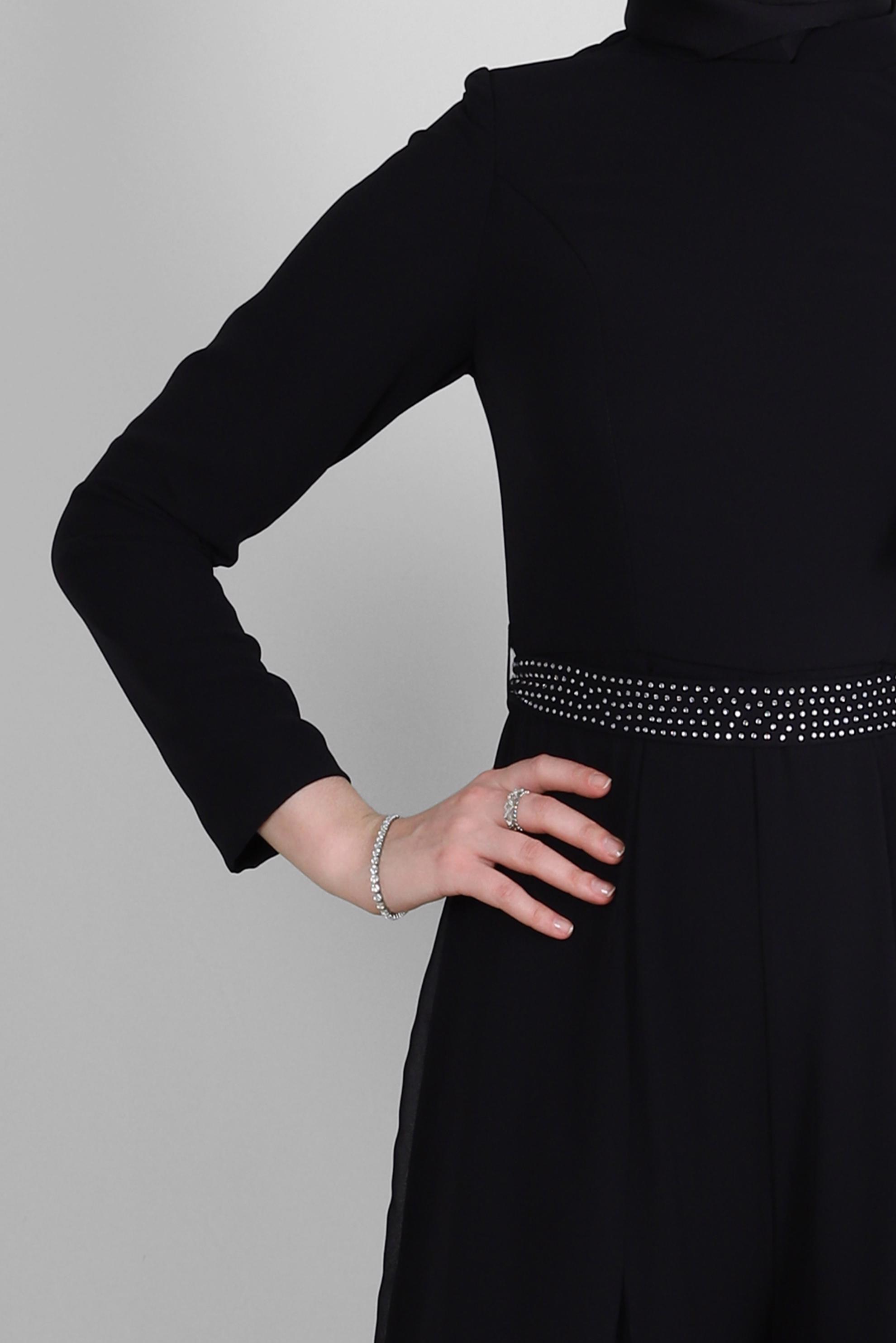 Tesettür giyim SİYAH TAŞ İŞLEMELİ ŞİFON ABİYE TULUM 50392