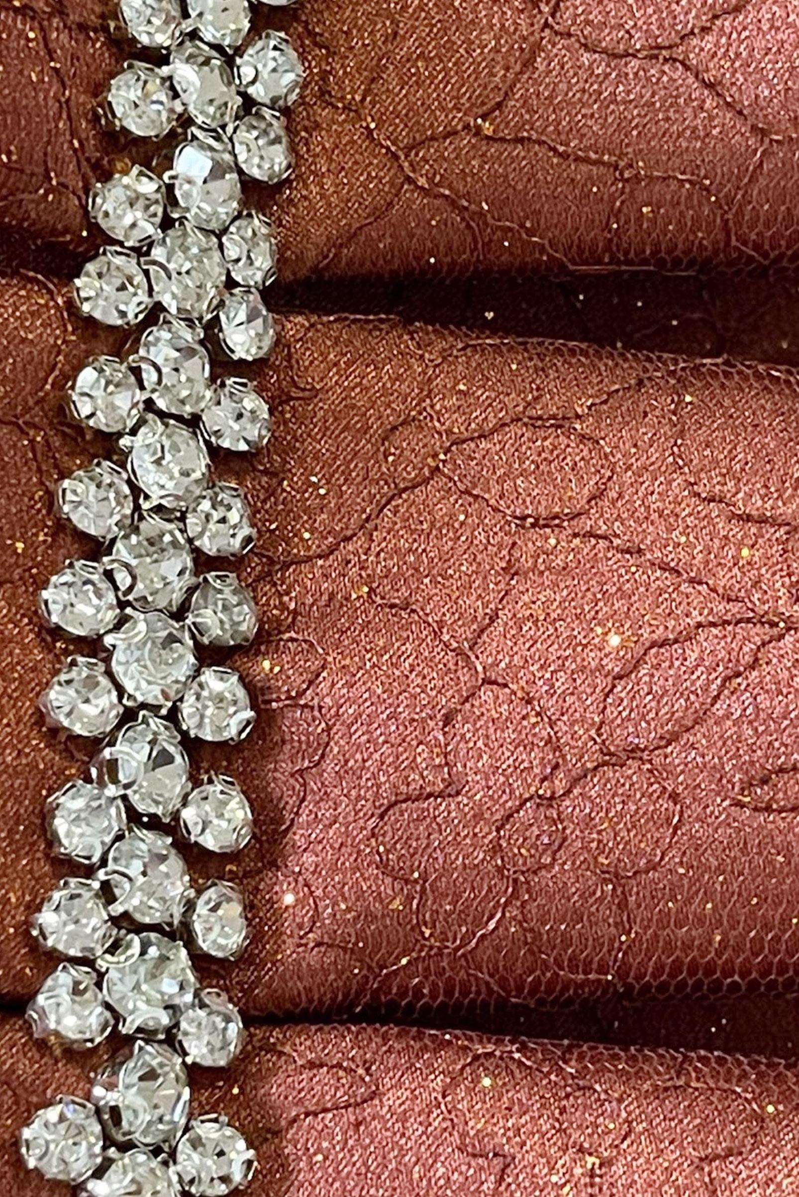 Vêtements hijab CUIVRE / BRONZE ROBE DE SOIRÉE DÉTAIL ÉPAULE AVEC DENTELLE PAILLETTE 50395