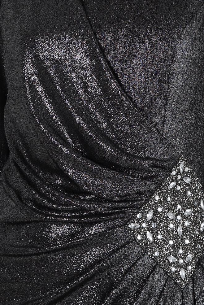 Vêtements hijab NOIR ROBE DE SOIRÉE BRODÉE GEMME 50398 - ALVİNA