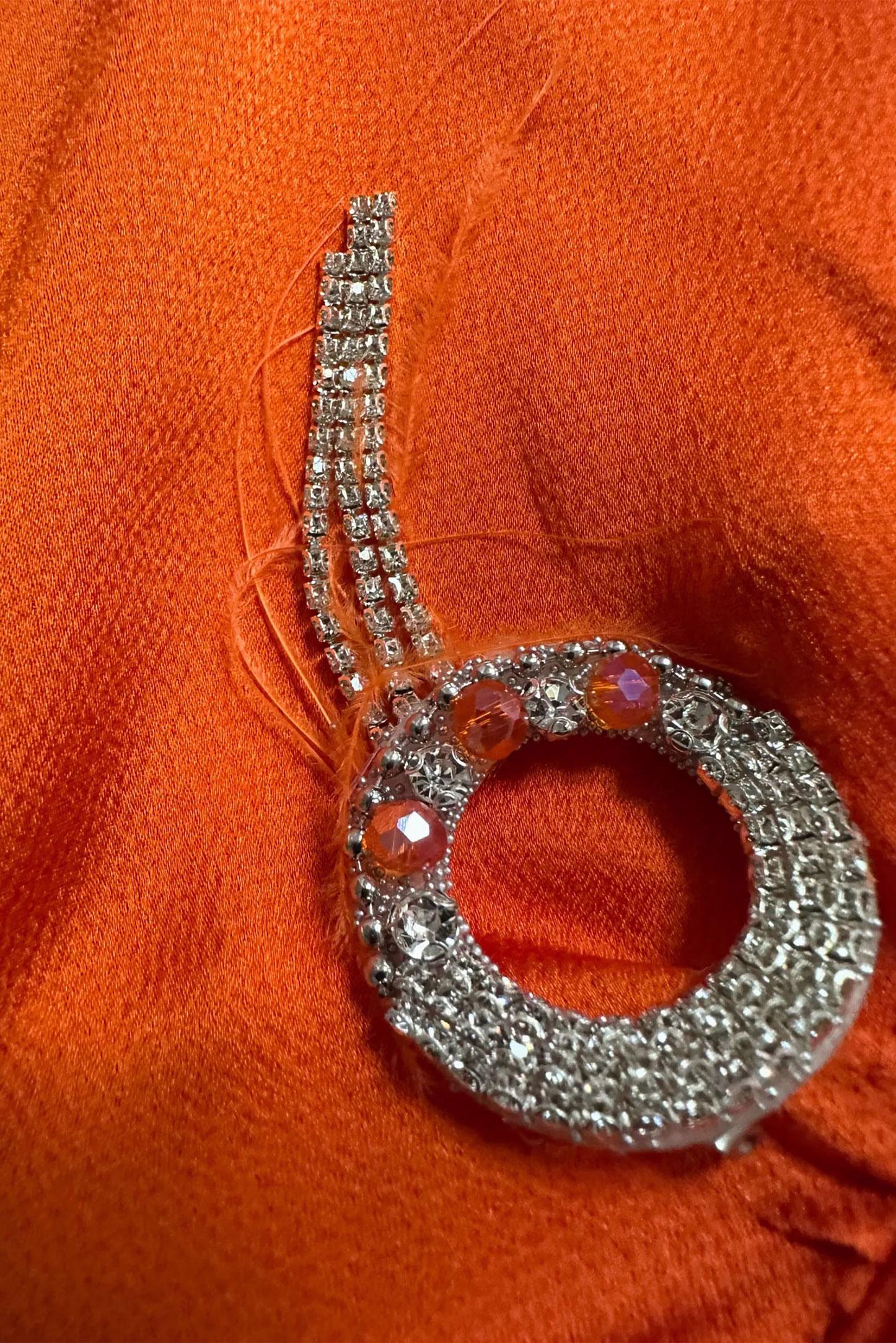 Tesettür giyim TURUNCU TAŞ DETAYLI MANŞETLERİ DÜĞMELİ BLUZ 43538