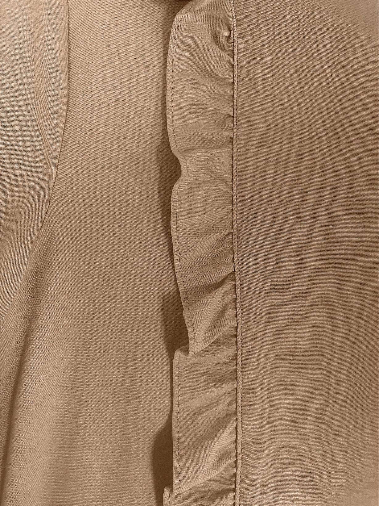 Hijab clothing BROWN FRILLED BLOUSE WITH ELASTIC WAIST 43551