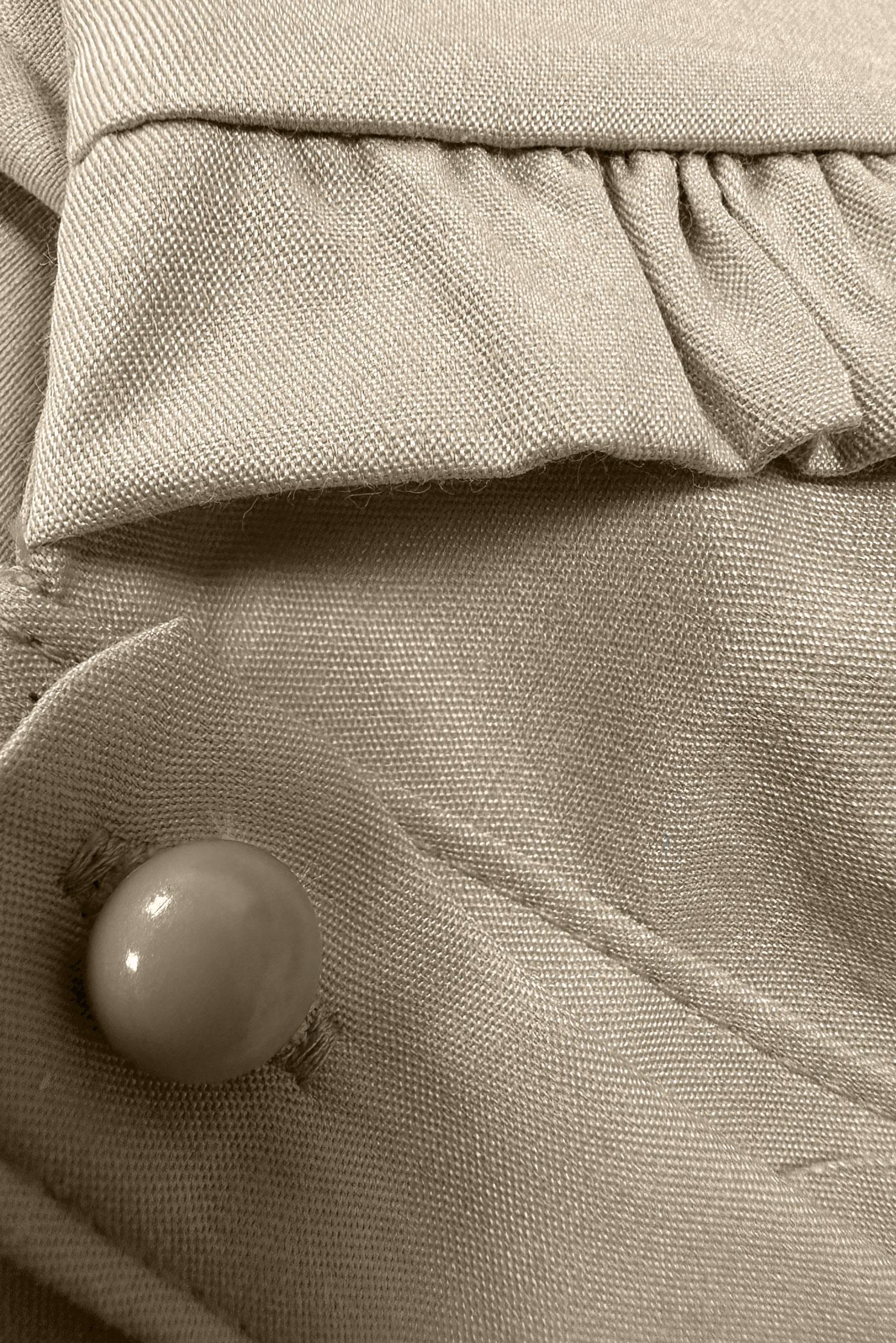 Hijab clothing SAND ROUND COLLAR SATIN BLOUSE WITH ELASTIC CUFFS 43568