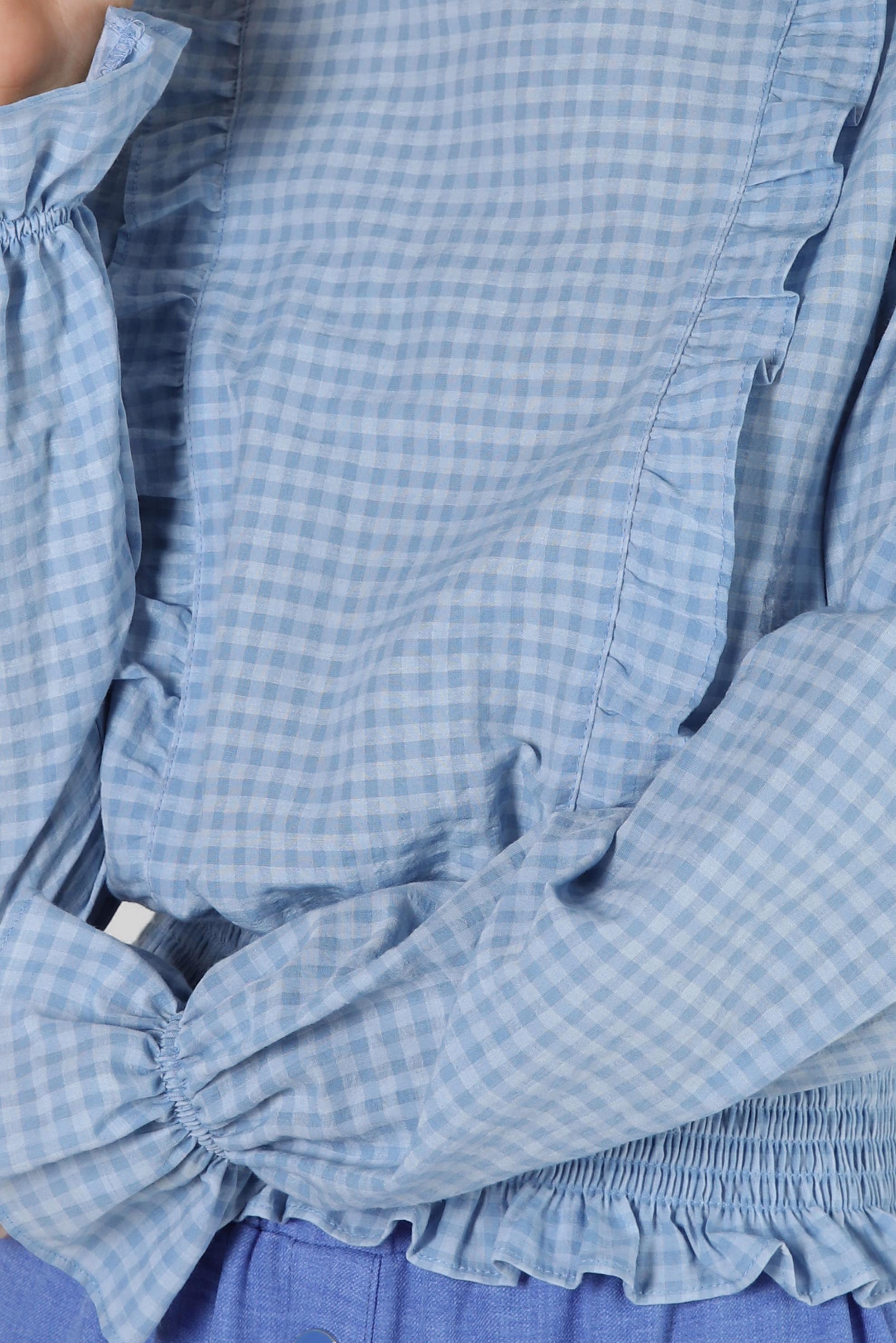 Vêtements hijab BLEU BLOUSE GIMPÉE MOTIF VICHY 43569