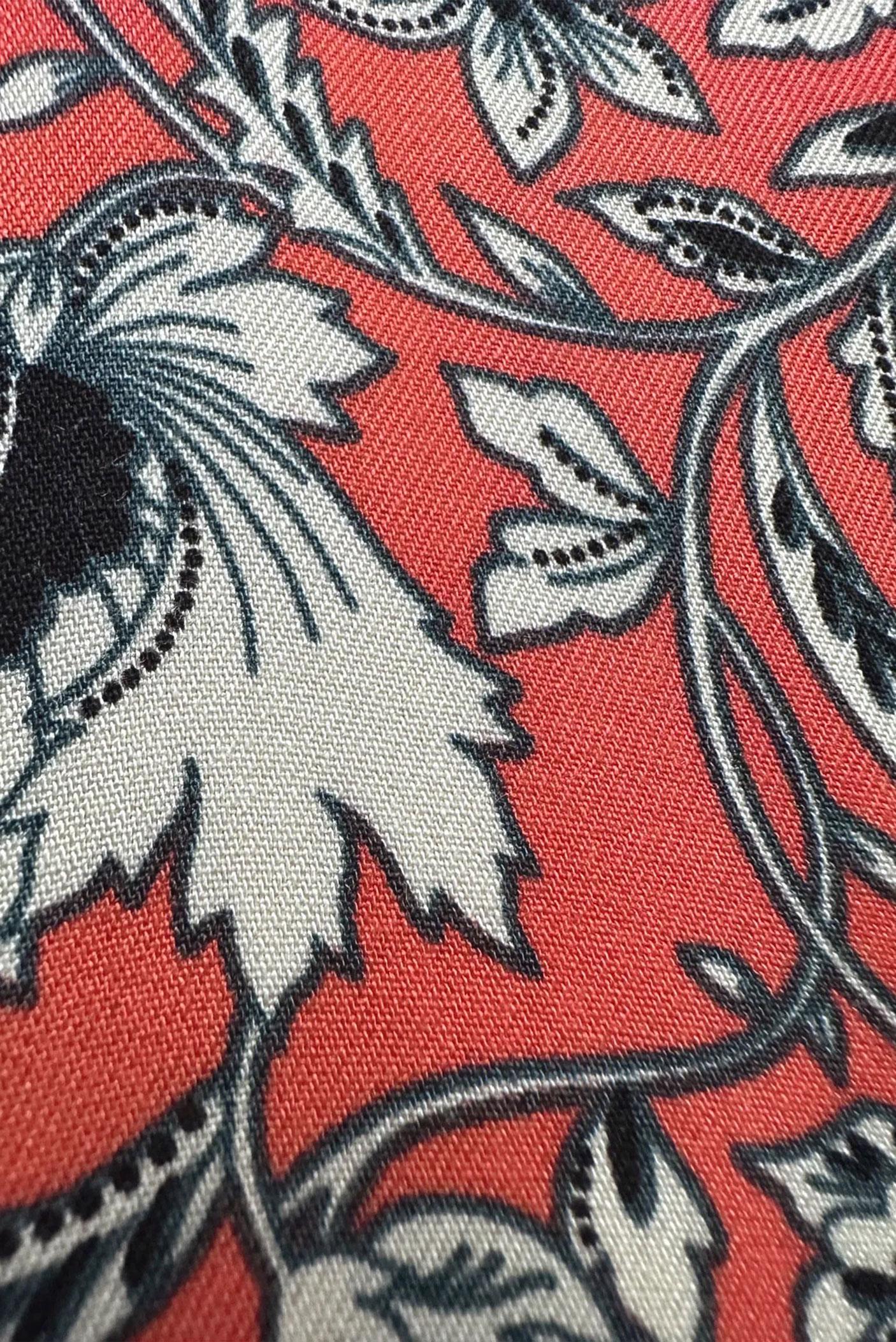 Tesettür giyim MERCAN DESENLİ MANŞETLERİ BAĞLAMA DETAYLI BLUZ 43714