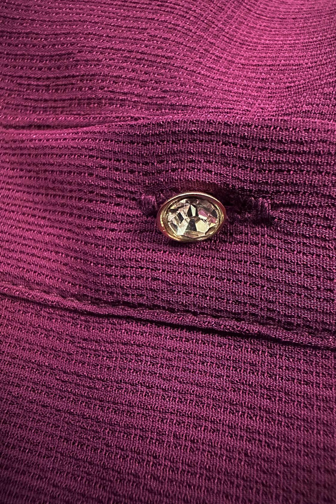 Tesettür giyim MOR FIRFIR DETAYLI DÜĞMELİ BLUZ 43777