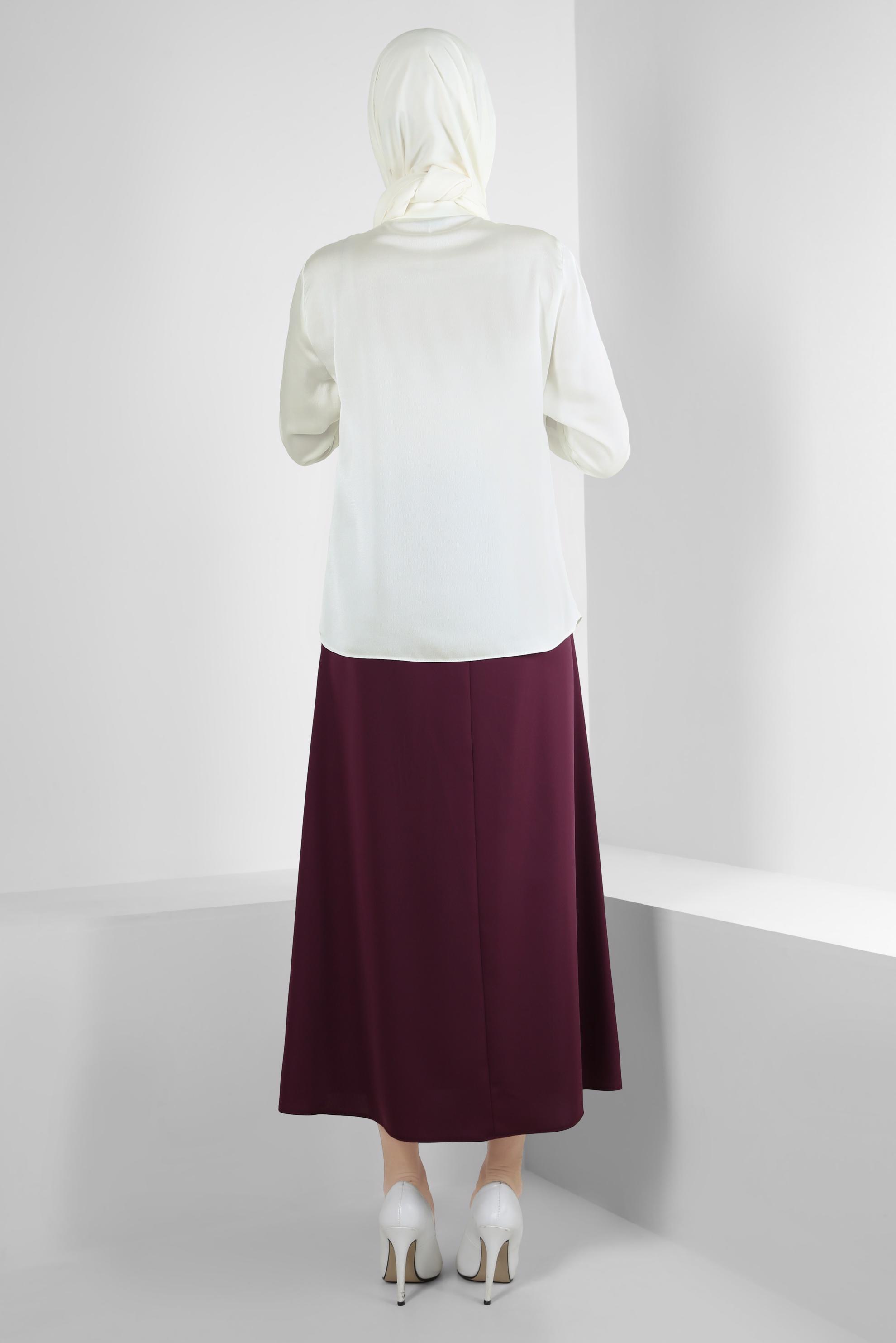 Vêtements hijab BLANC BLOUSE EN SATIN À BOUTONS 43867