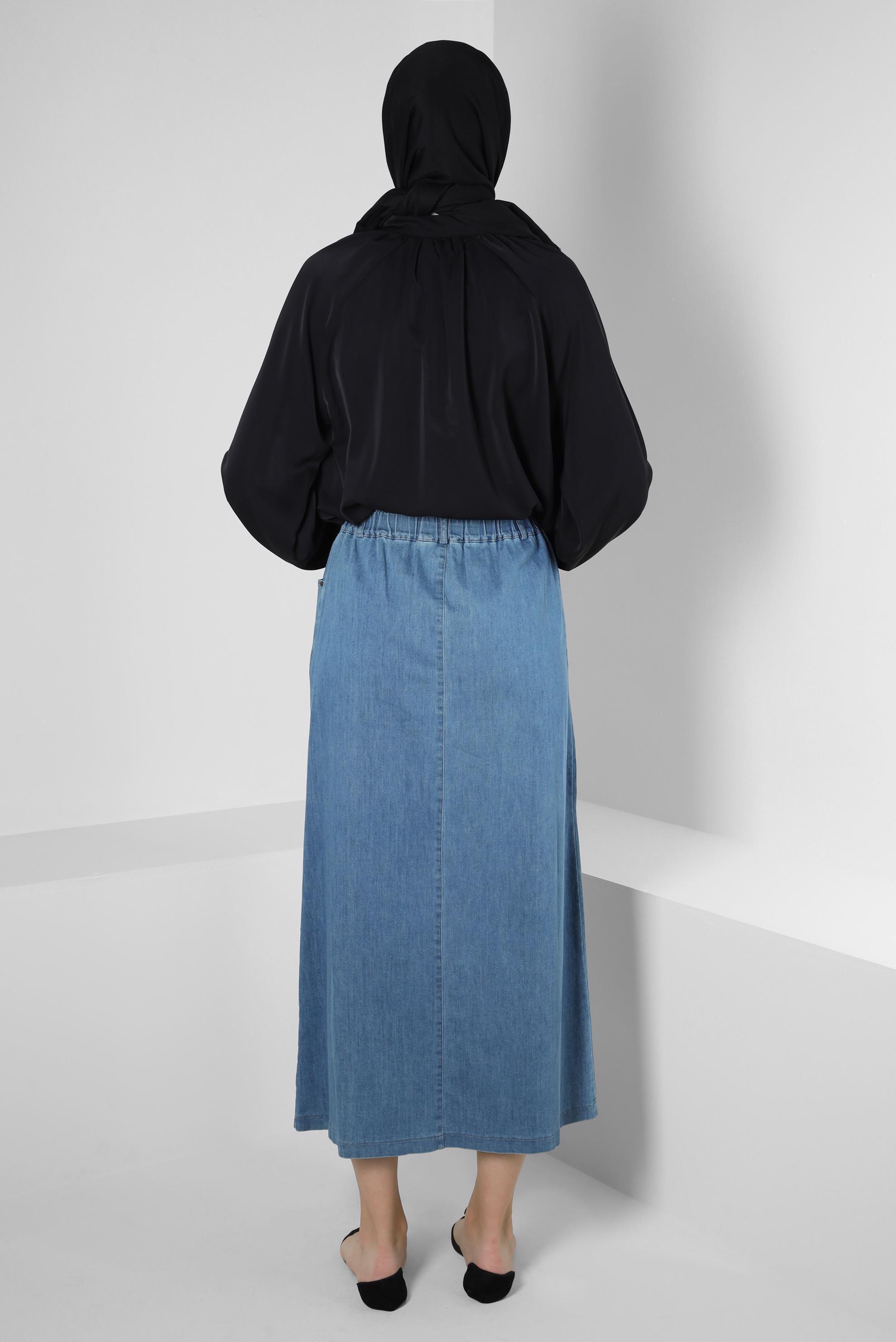 Vêtements hijab NOIR BLOUSE À COL NOUÉ 43869