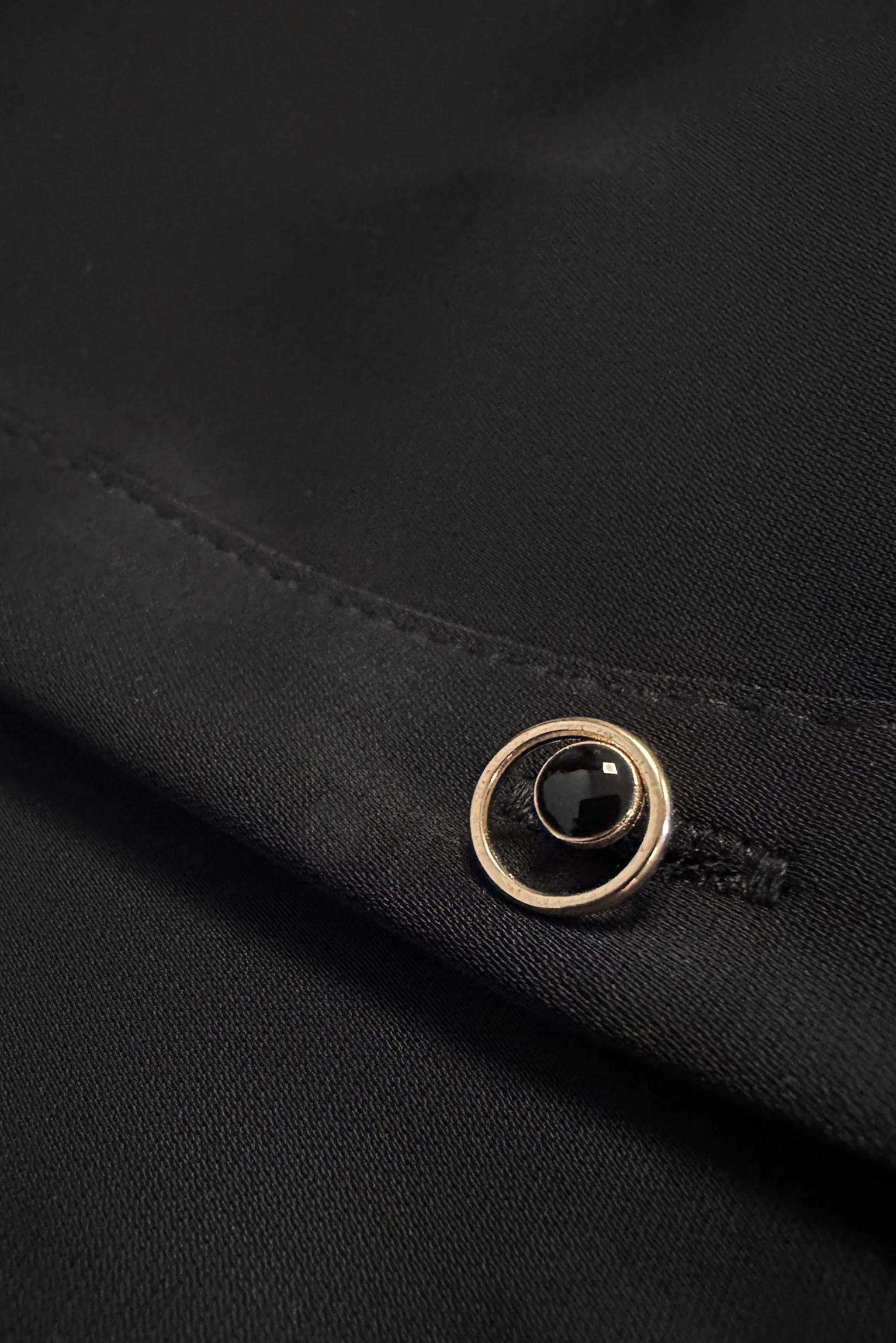 Vêtements hijab NOIR BLOUSE À COL NOUÉ 43869