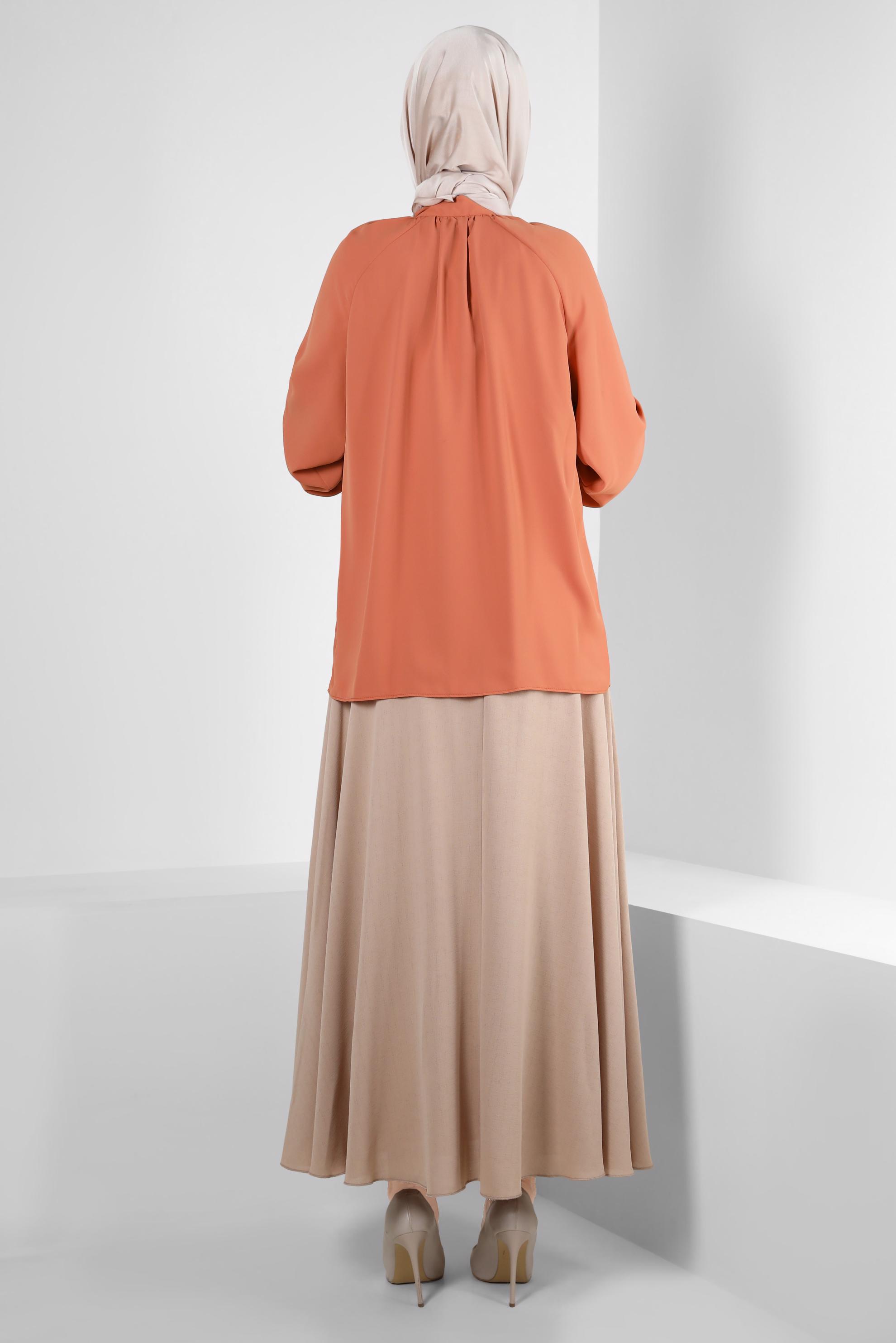 Vêtements hijab TABA BLOUSE À COL NOUÉ 43869