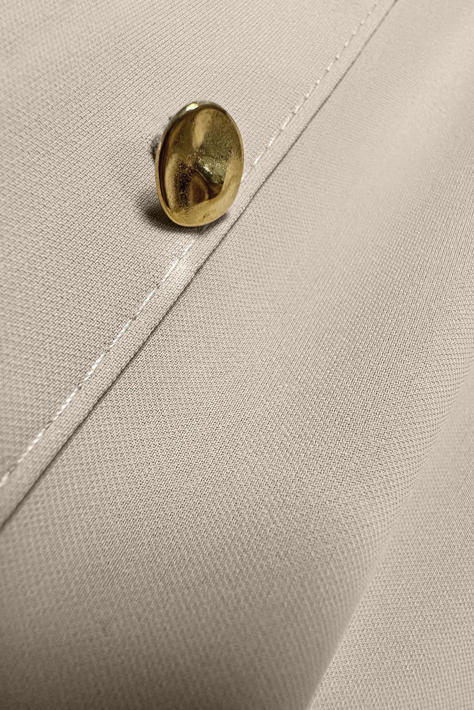 Tesettür giyim BEJ BALON KOL DÜĞMELİ BLUZ 43870