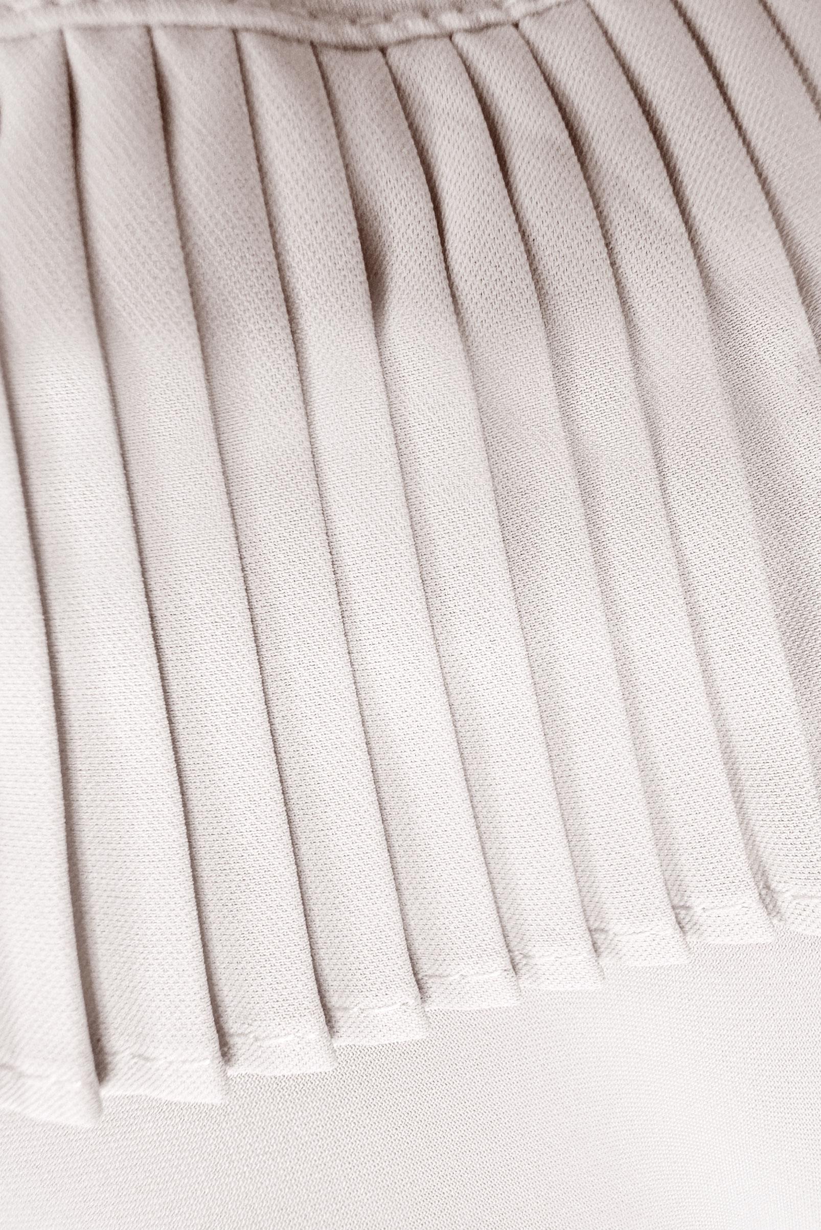 Tesettür giyim BEJ PİLİSE DETAYLI BLUZ 43898