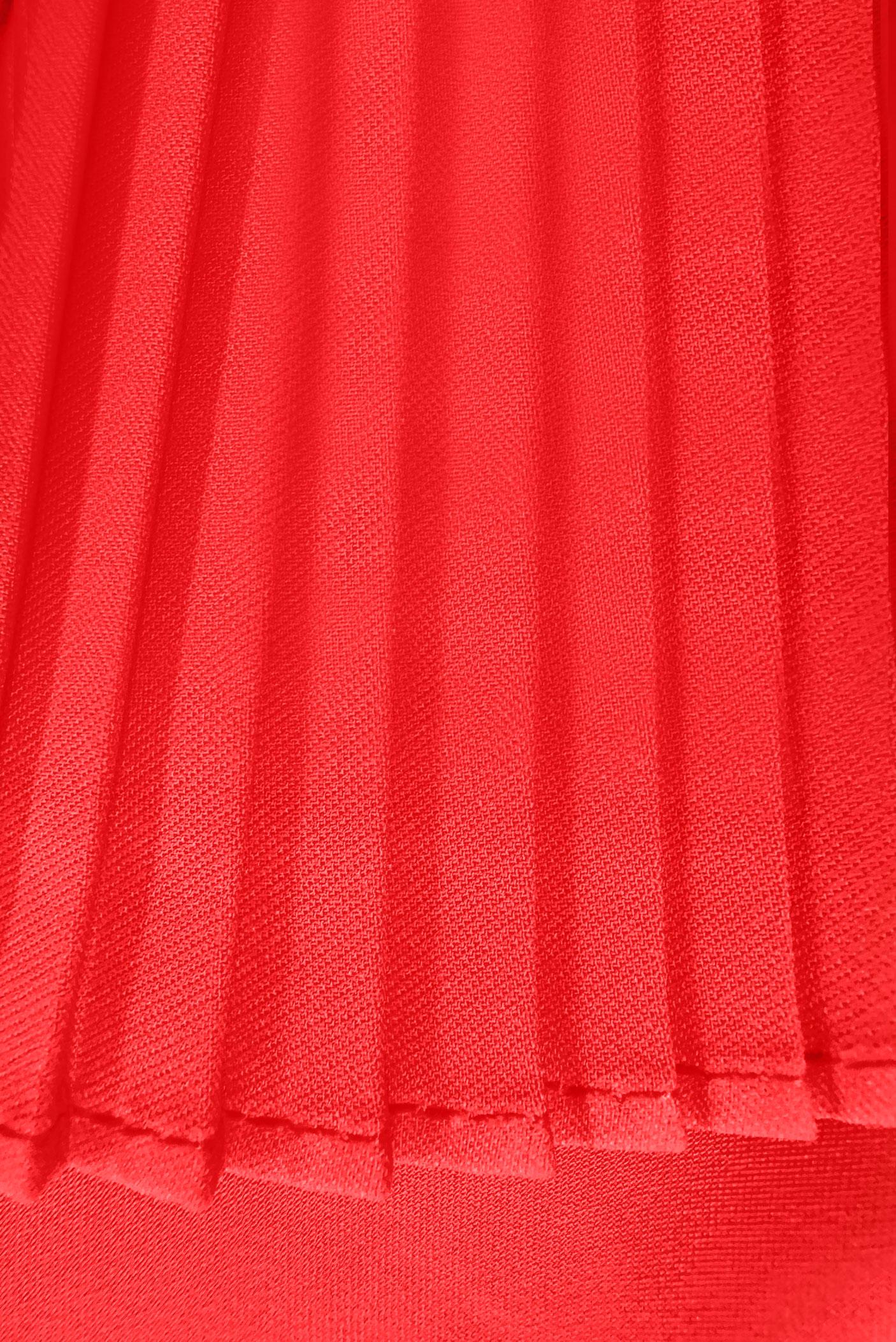 Tesettür giyim KIRMIZI PİLİSE DETAYLI BLUZ 43898