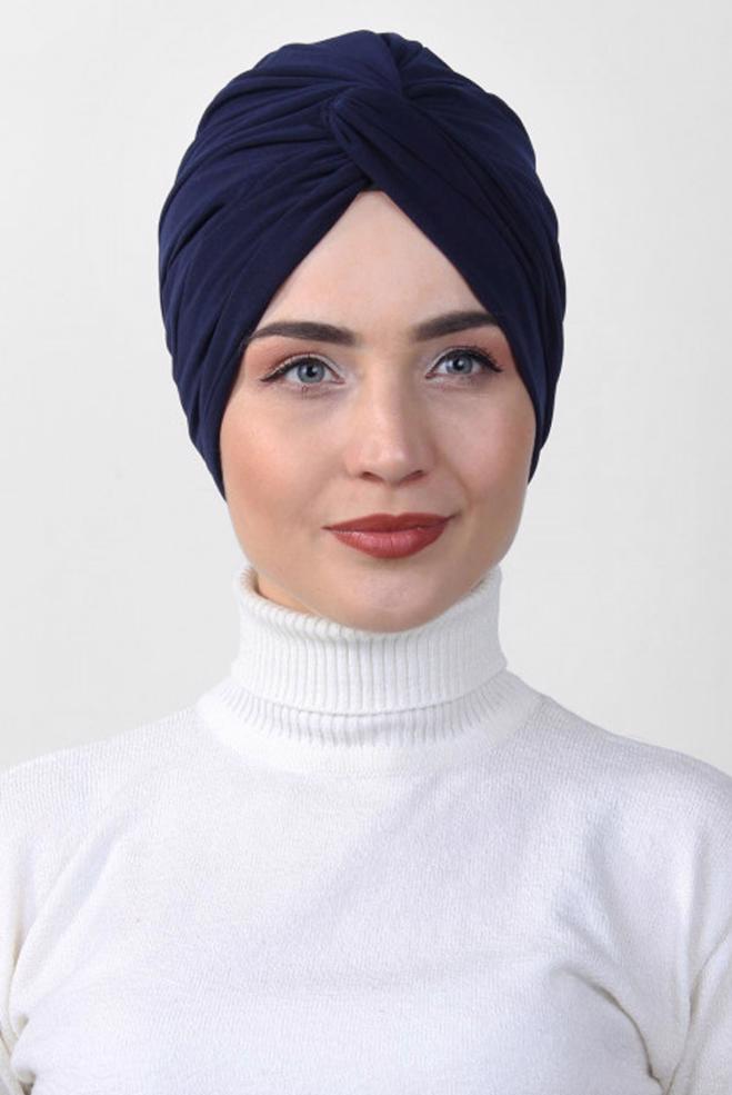 Vêtements hijab BLEU MARINE CAPOT DE SECOURS ALVINA 40121 - ALVİNA