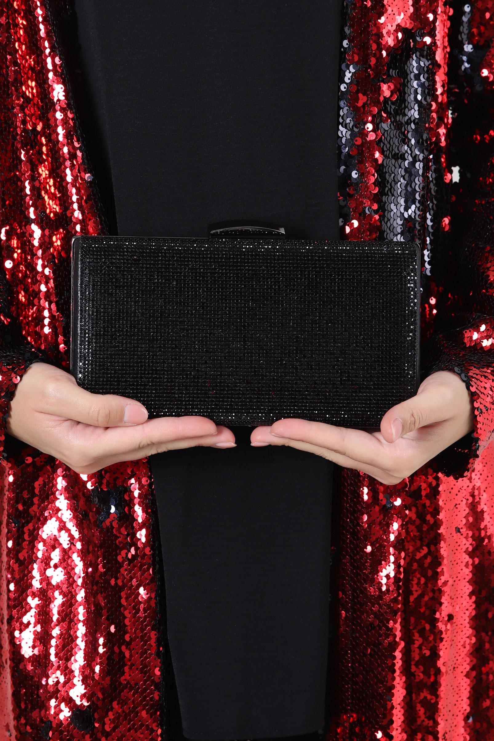 Tesettür giyim SİYAH ALVİNA ABİYE ÇANTA 365