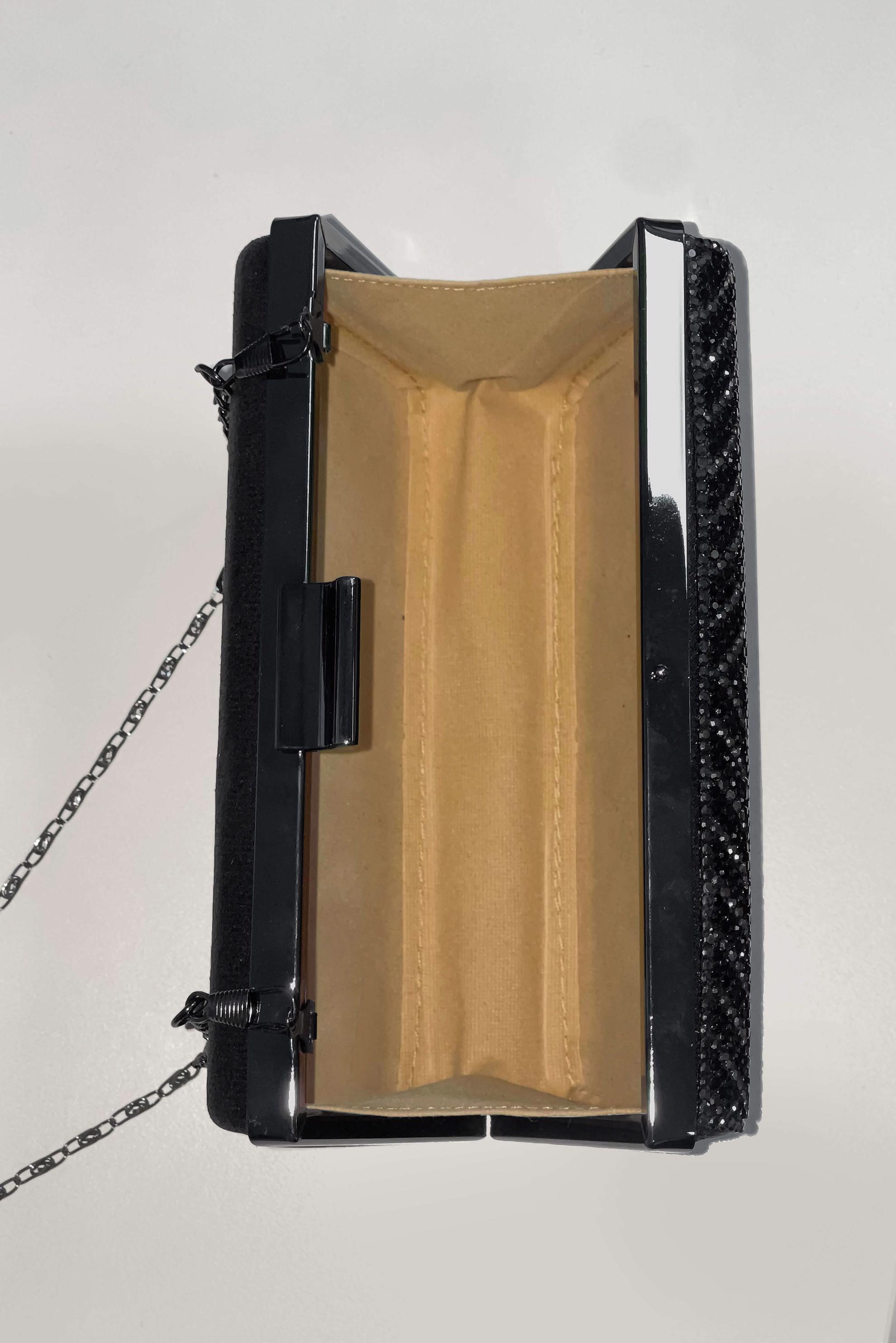 Tesettür giyim SİYAH ALVİNA ZİNCİR ASKILI ABİYE ÇANTA 370