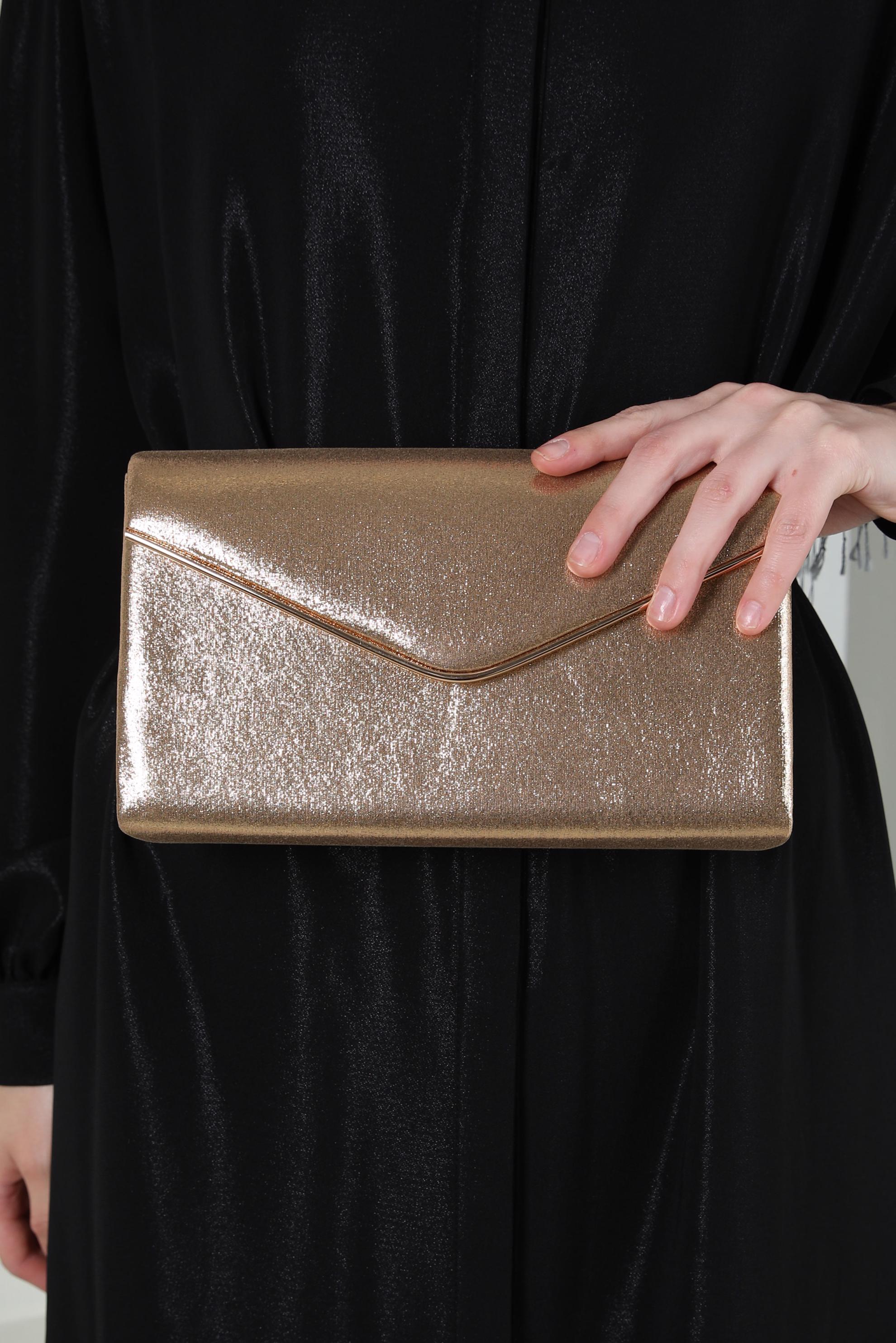 Tesettür giyim PUDRA ALVİNA ABİYE PORTFÖY ÇANTA 407