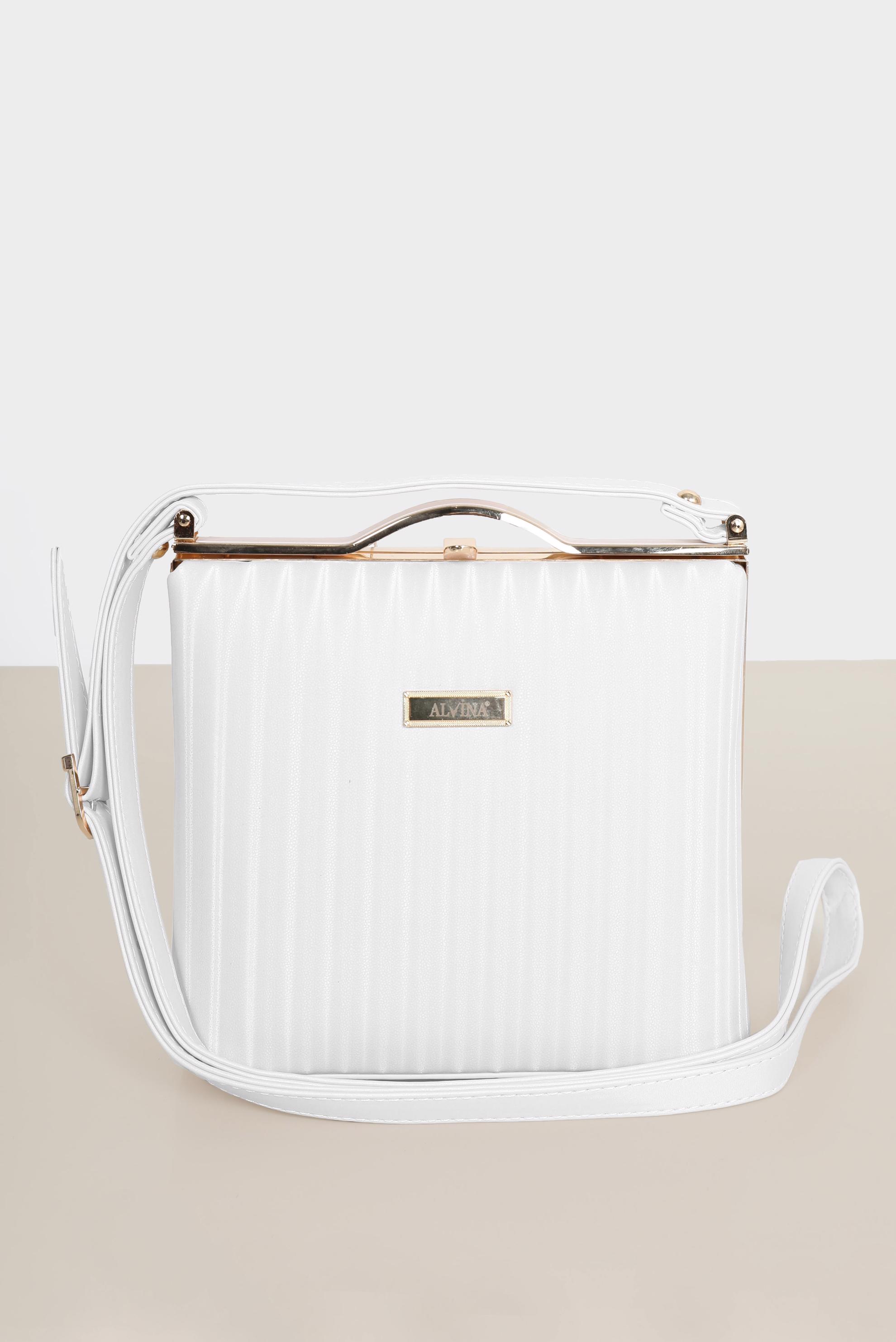 Tesettür giyim BEYAZ ALVİNA ABİYE ÇANTA 410