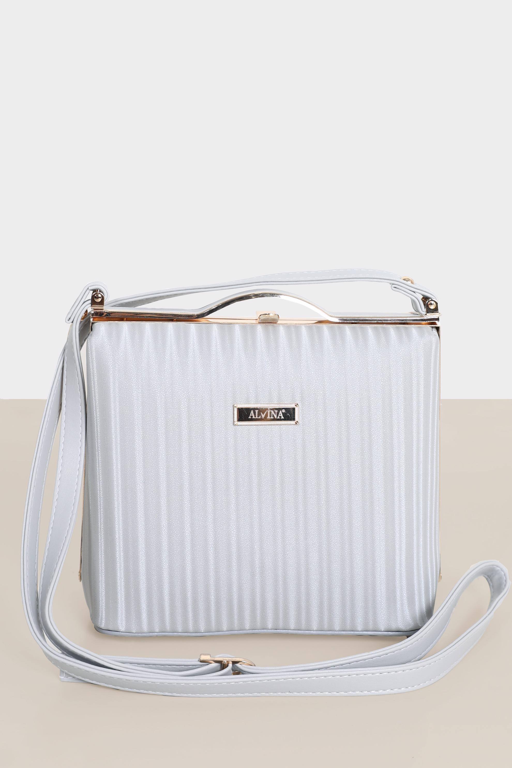 Tesettür giyim GÜMÜŞ ALVİNA ABİYE ÇANTA 410