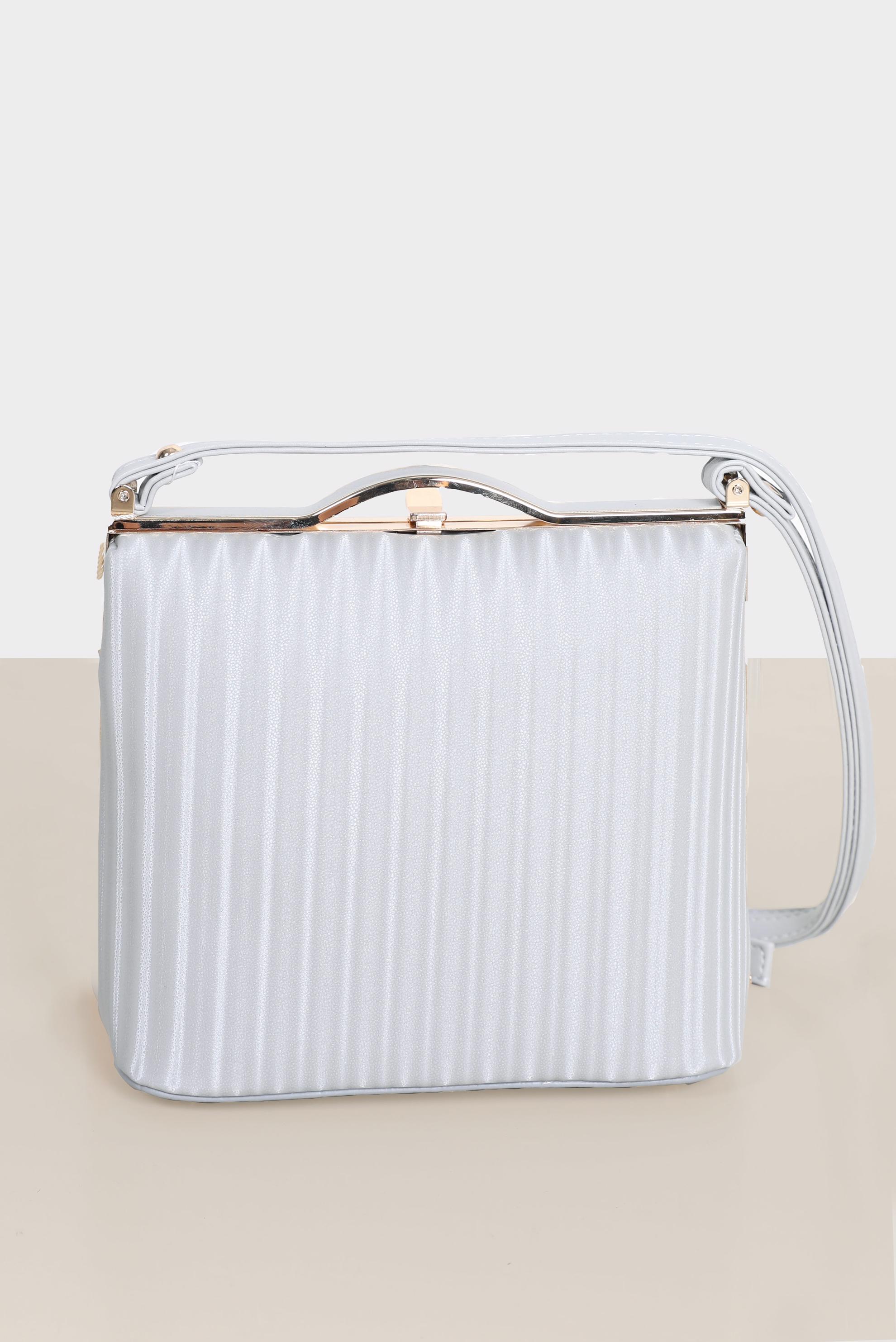 Tesettür giyim GÜMÜŞ ALVİNA ABİYE ÇANTA 410