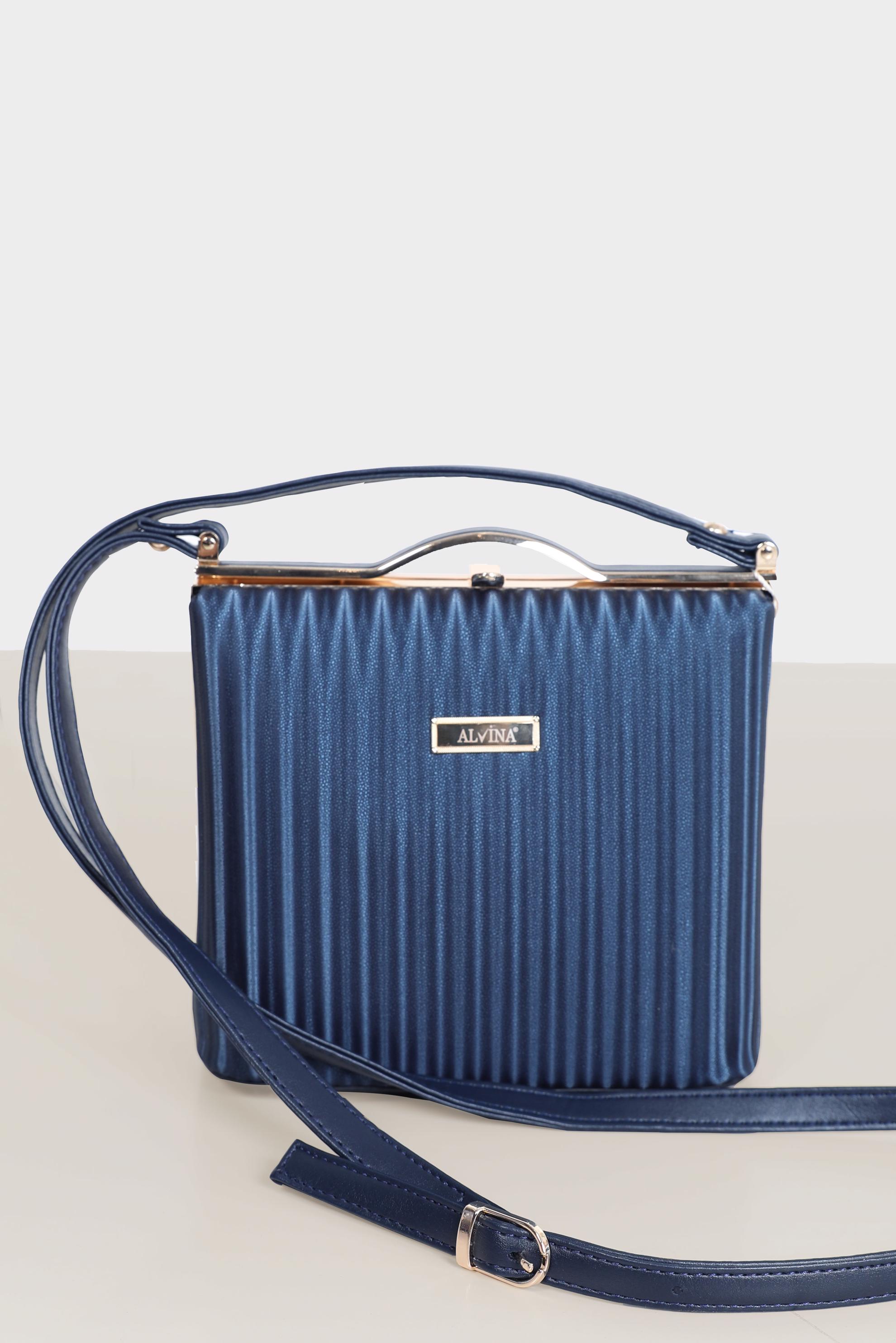 Tesettür giyim LACİVERT ALVİNA ABİYE ÇANTA 410