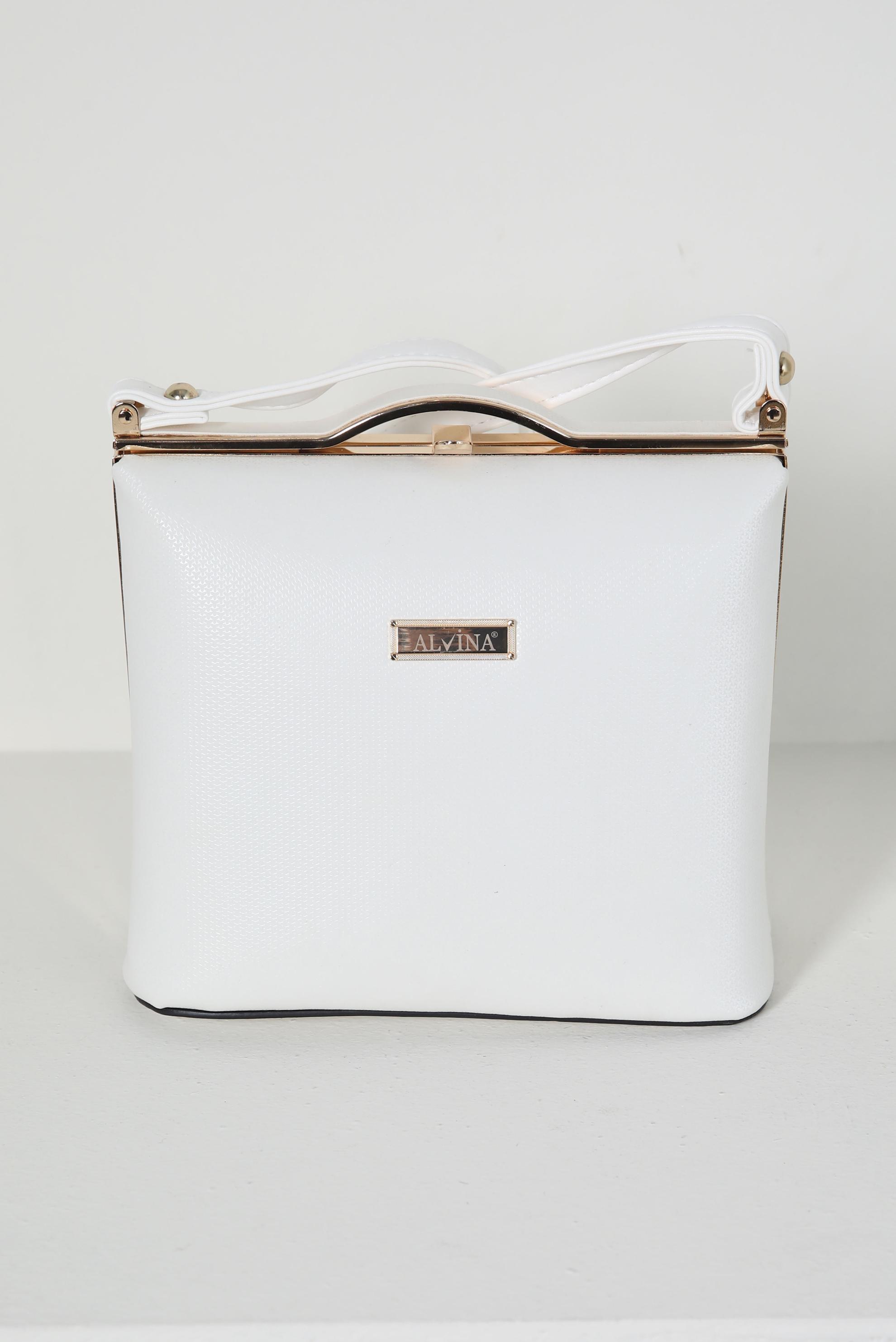 Tesettür giyim BEYAZ ALVİNA ABİYE ÇANTA 410-1