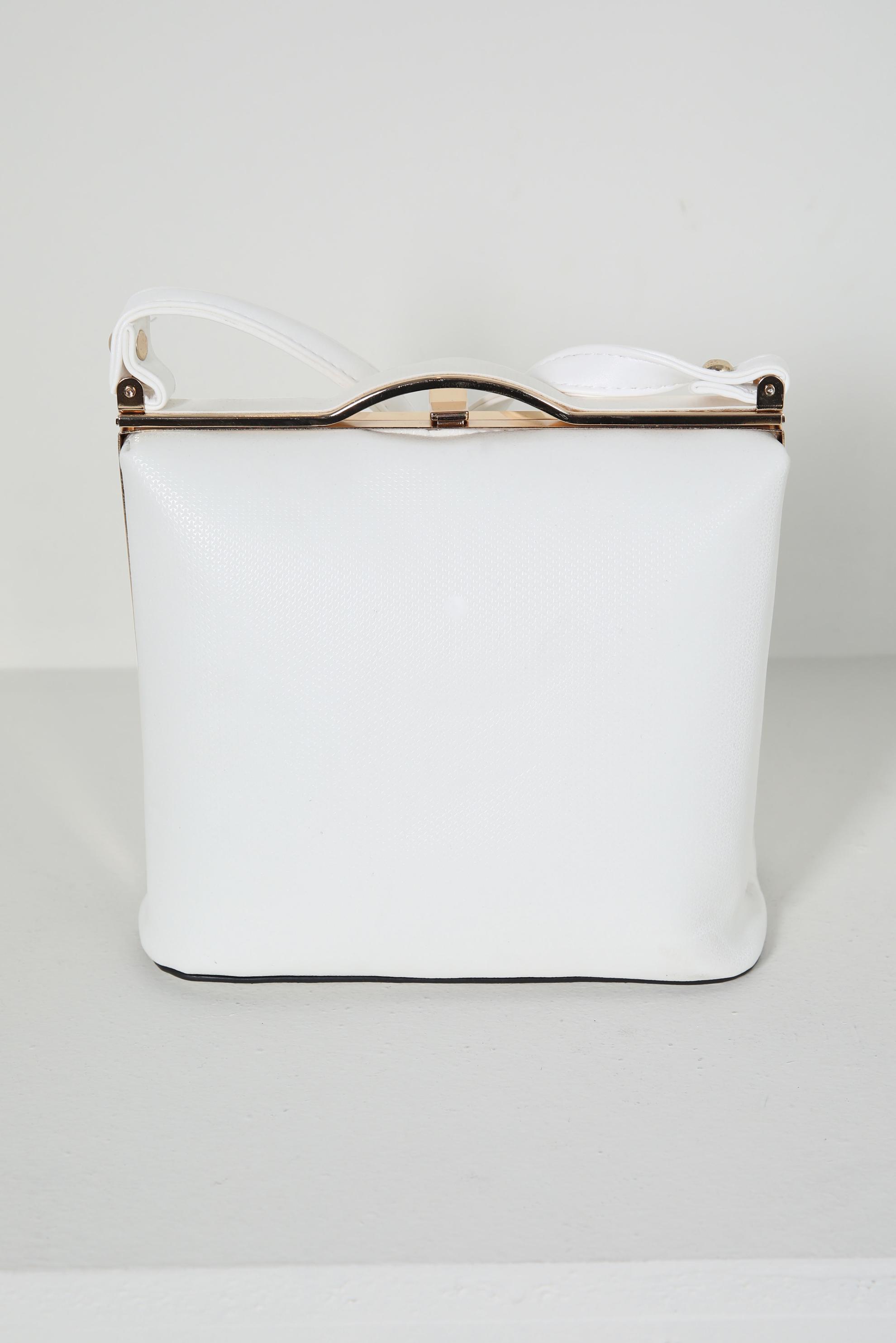 Tesettür giyim BEYAZ ALVİNA ABİYE ÇANTA 410-1