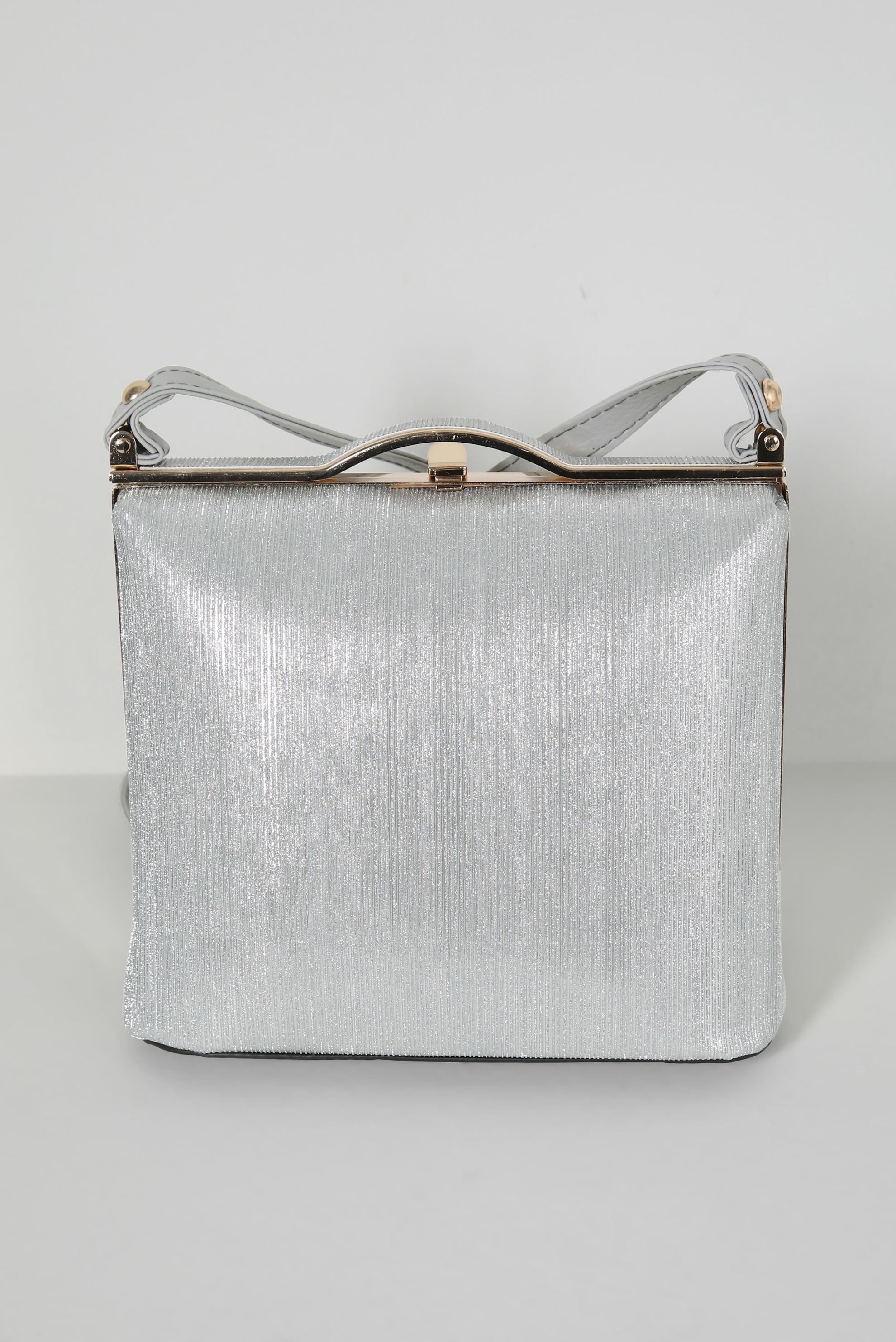 Tesettür giyim GÜMÜŞ ALVİNA ABİYE ÇANTA 410-1