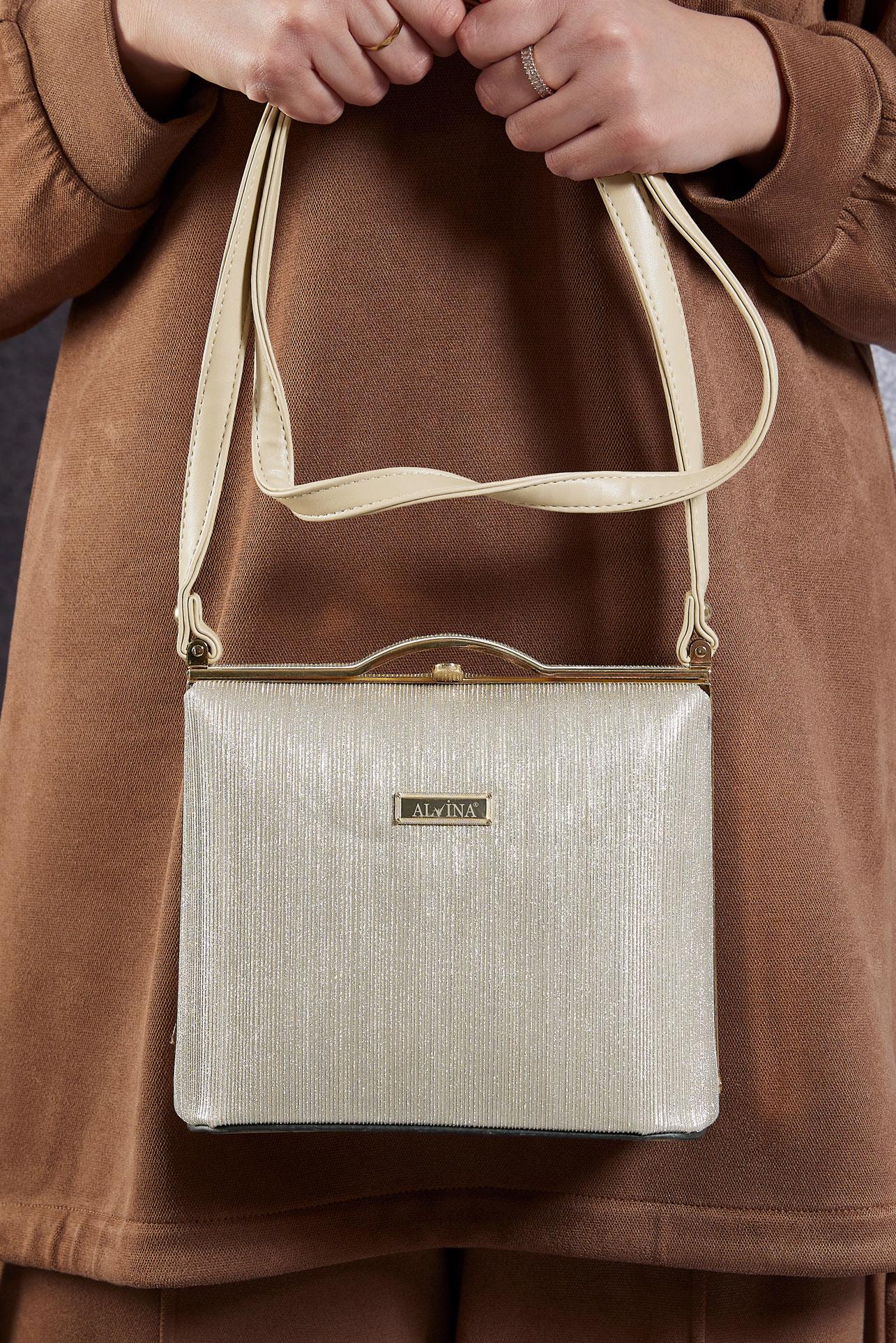 Tesettür giyim ALTIN ALVİNA ABİYE ÇANTA 410