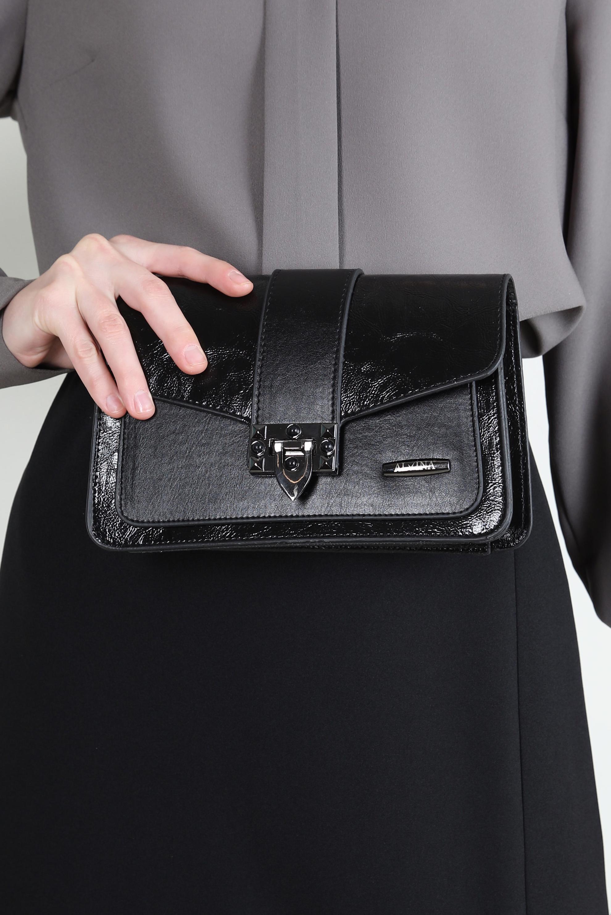 Tesettür giyim SİYAH ALVİNA ÇAPRAZ ASKILI ÇANTA 714