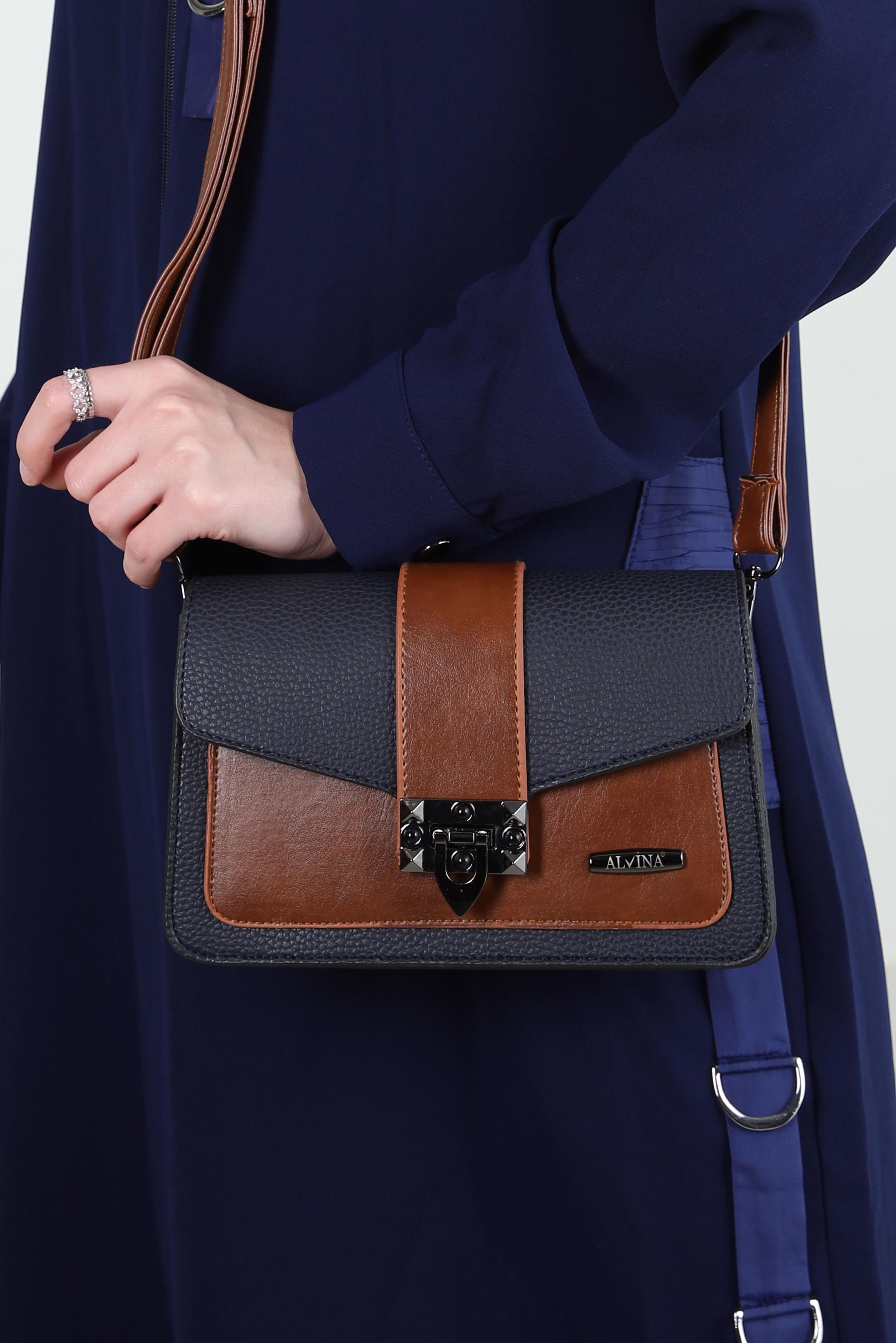 Tesettür giyim LACİVERT ALVİNA ÇAPRAZ ASKILI ÇANTA 714