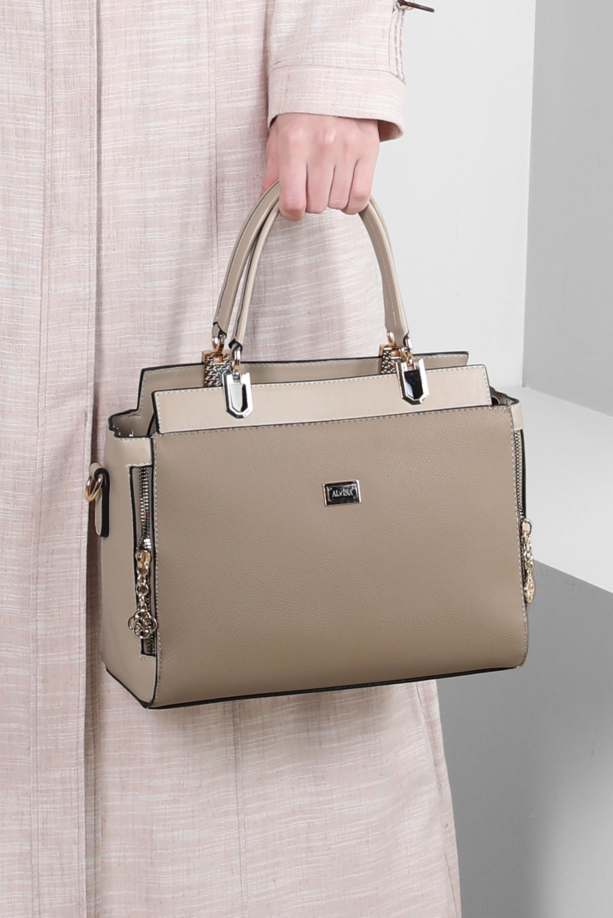 Tesettür giyim VİZON ALVİNA ÇANTA 718 